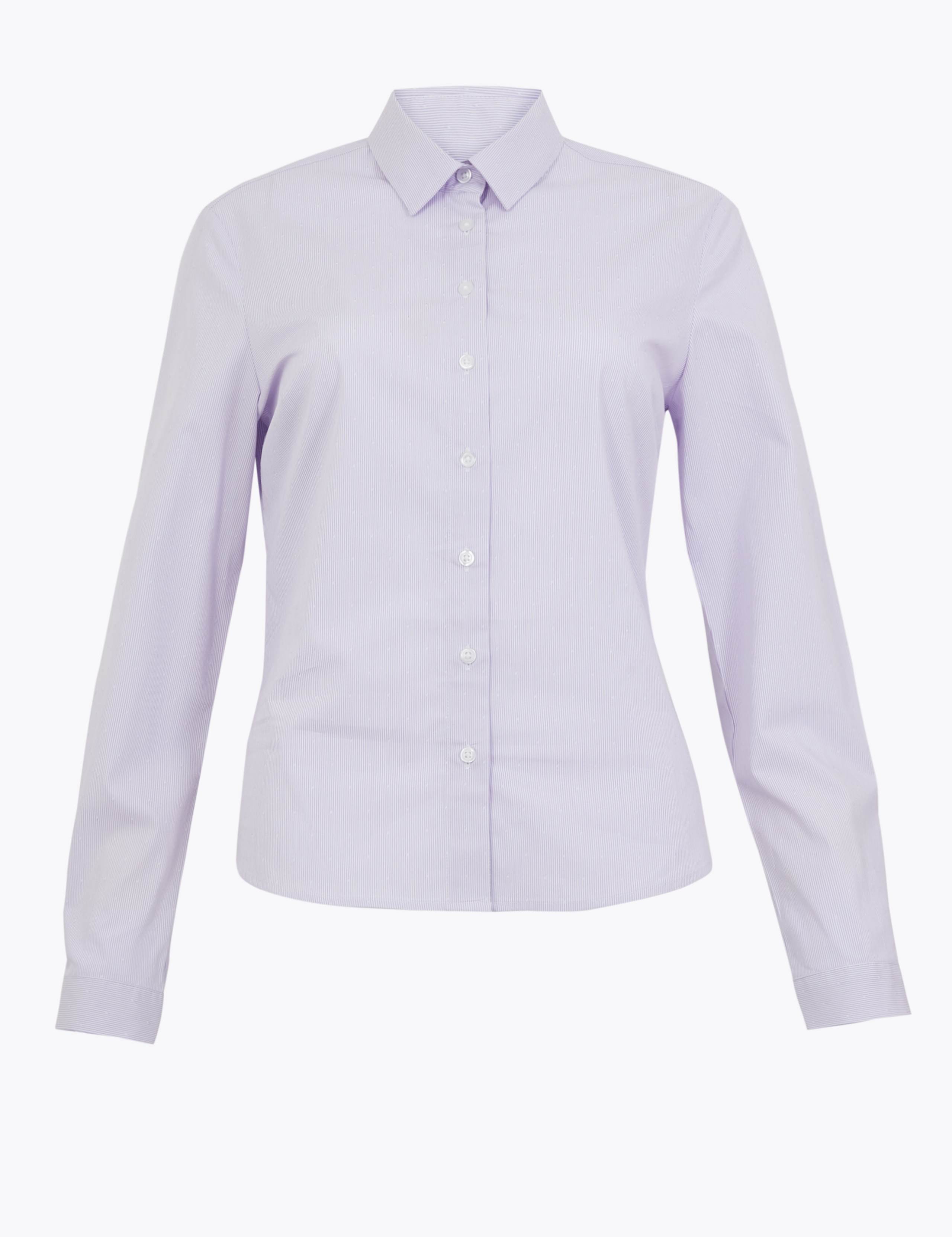 Cotton Rich Striped Fitted Shirt 2 of 4