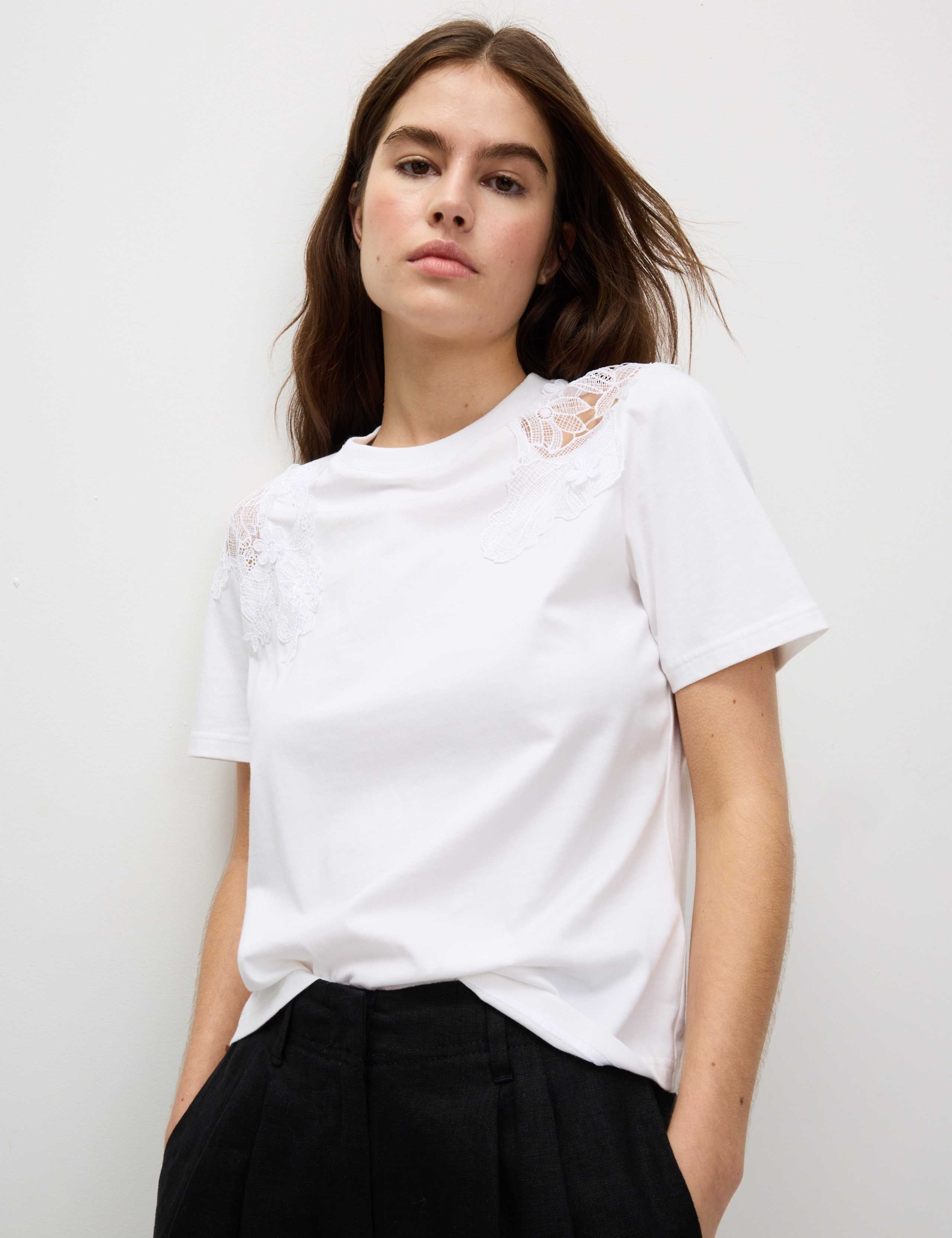 Pure Cotton Embroidered Regular Fit T-Shirt 3 of 4