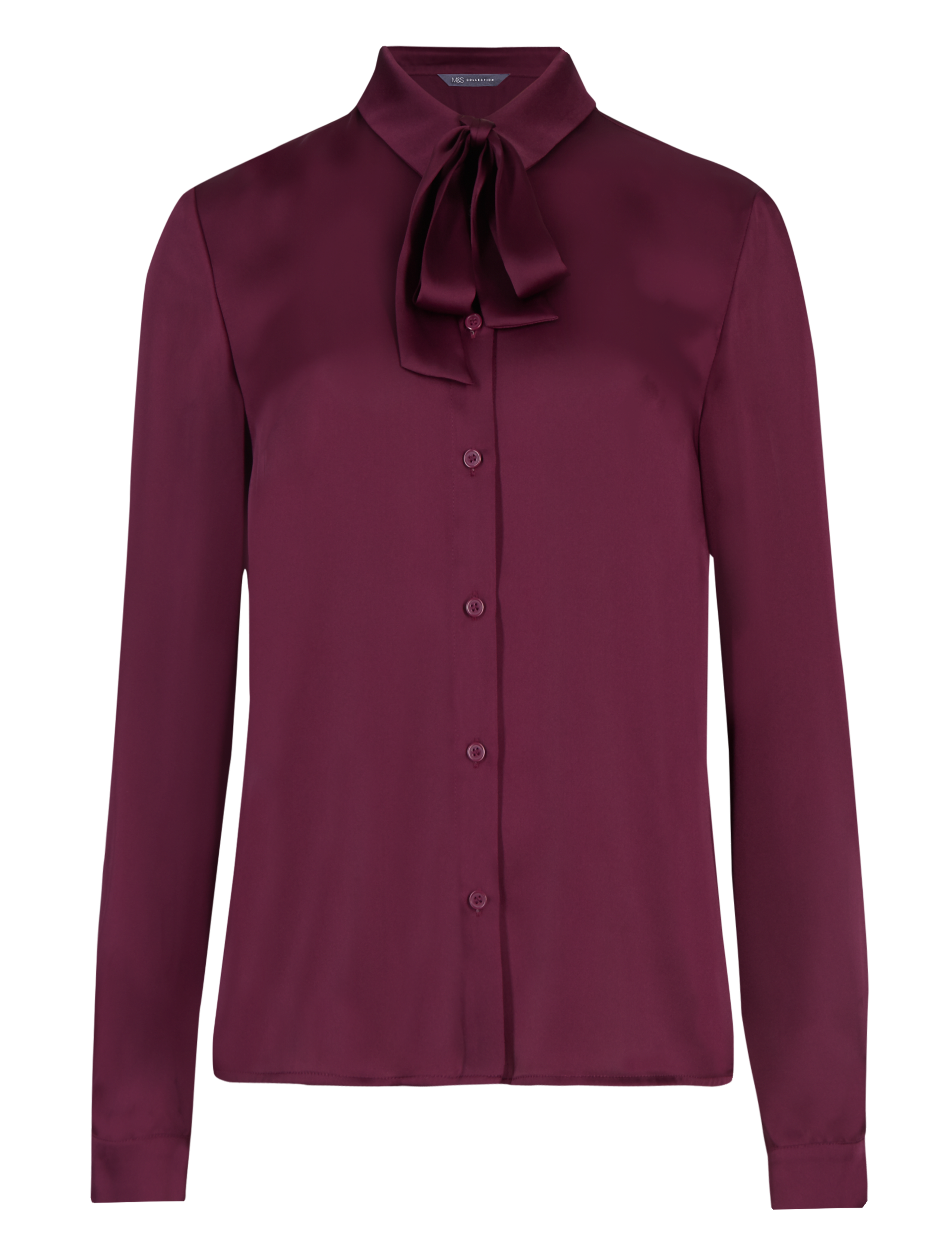 Bow Satin Long Sleeve Blouse 2 of 4
