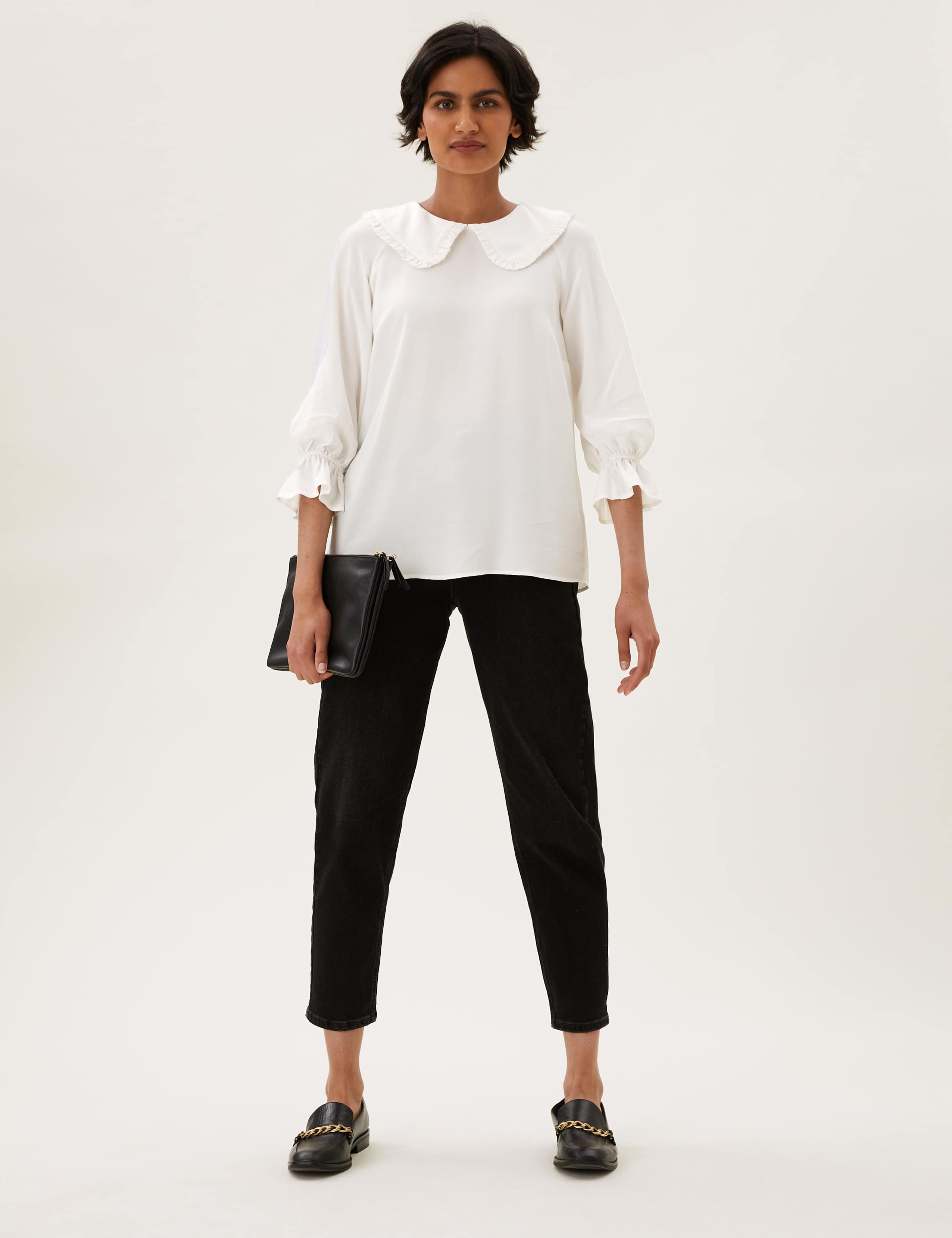 Collared Frill Detail Oversized Top 2 of 4