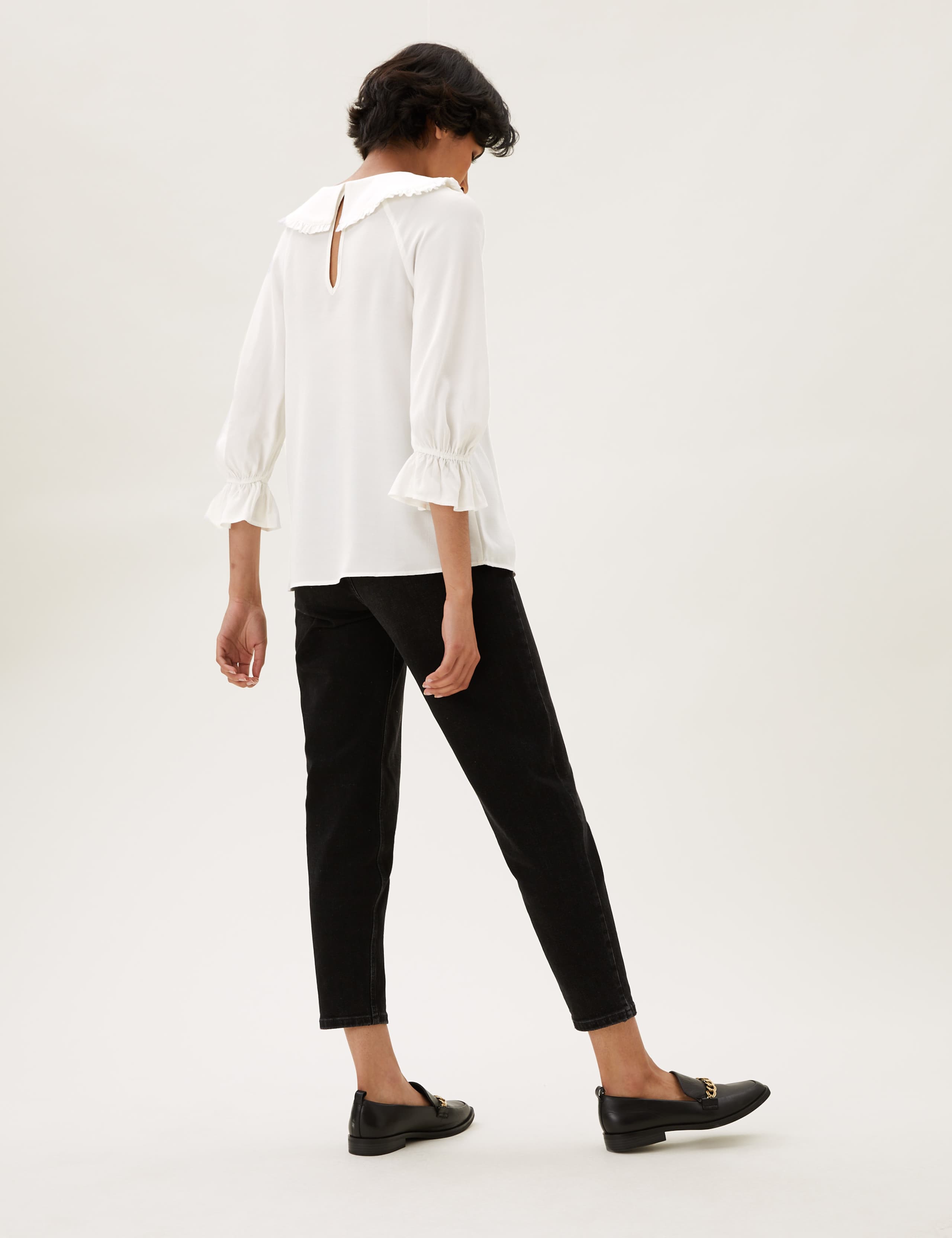 Collared Frill Detail Oversized Top 3 of 4