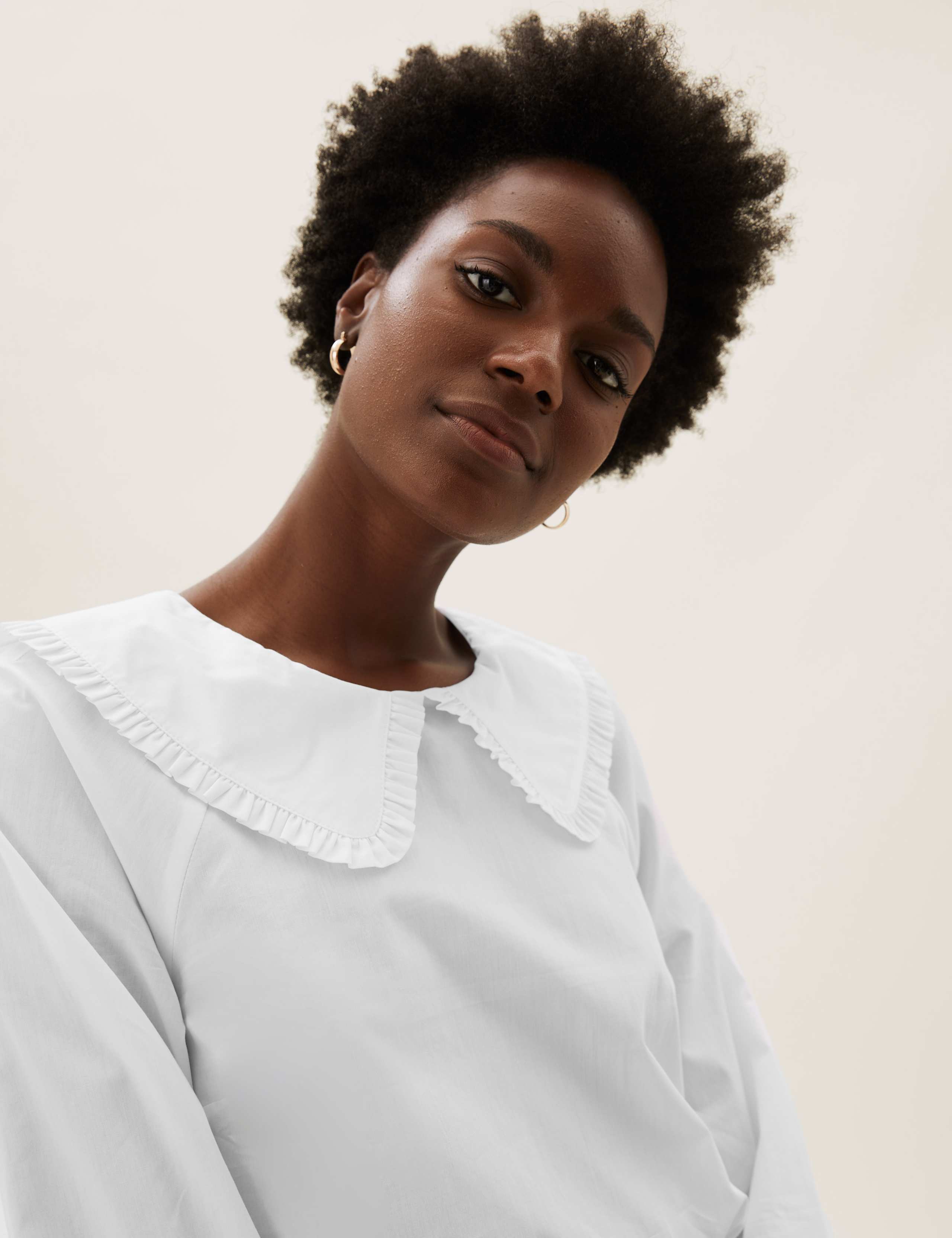 Pure Cotton Peter Pan Collar Blouse 1 of 5