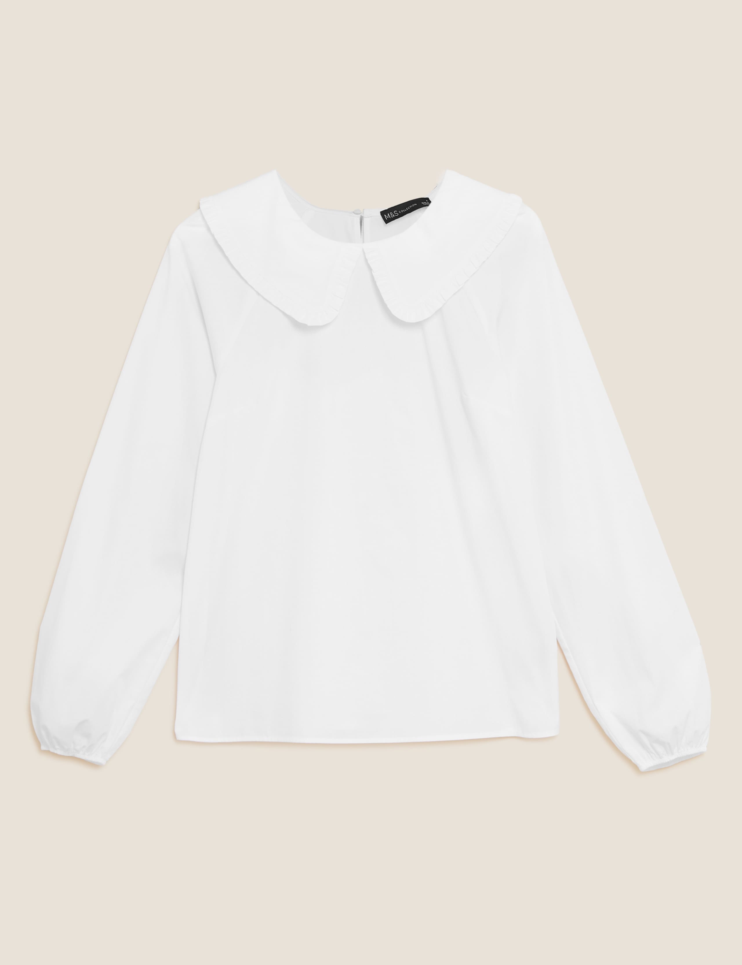 Pure Cotton Peter Pan Collar Blouse 2 of 5