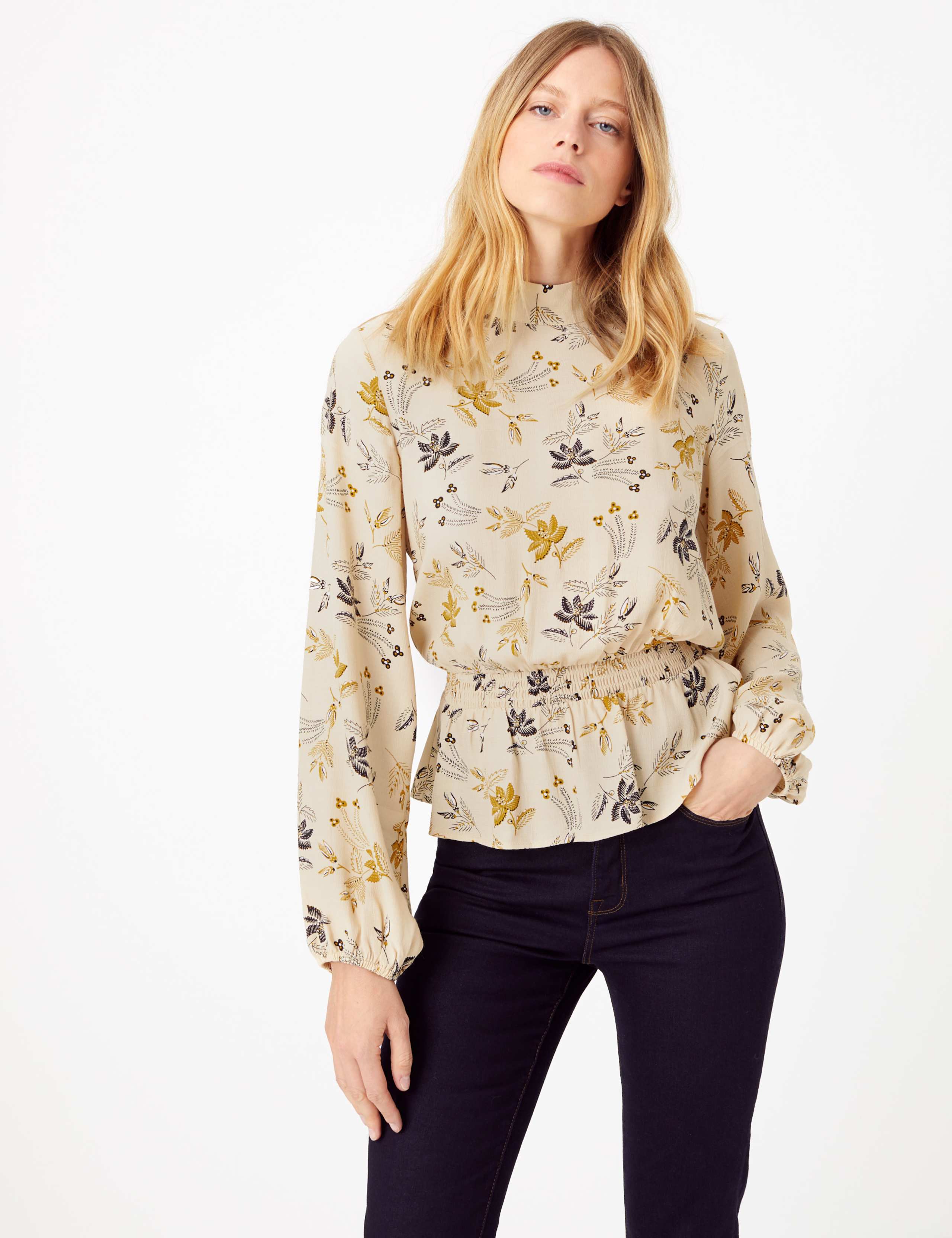 Printed Waisted Blouse 1 of 5