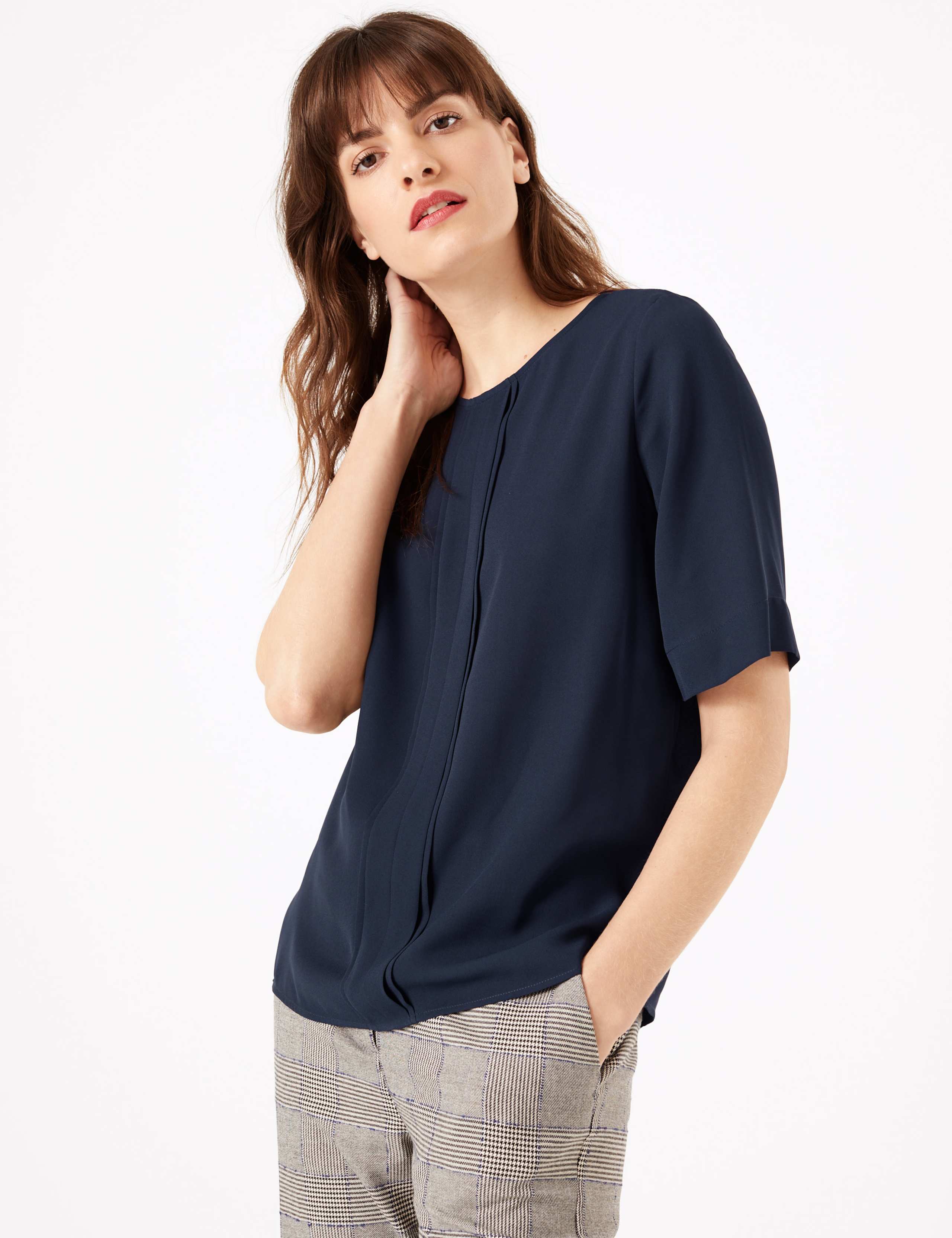 Pleat Front Blouse 1 of 4