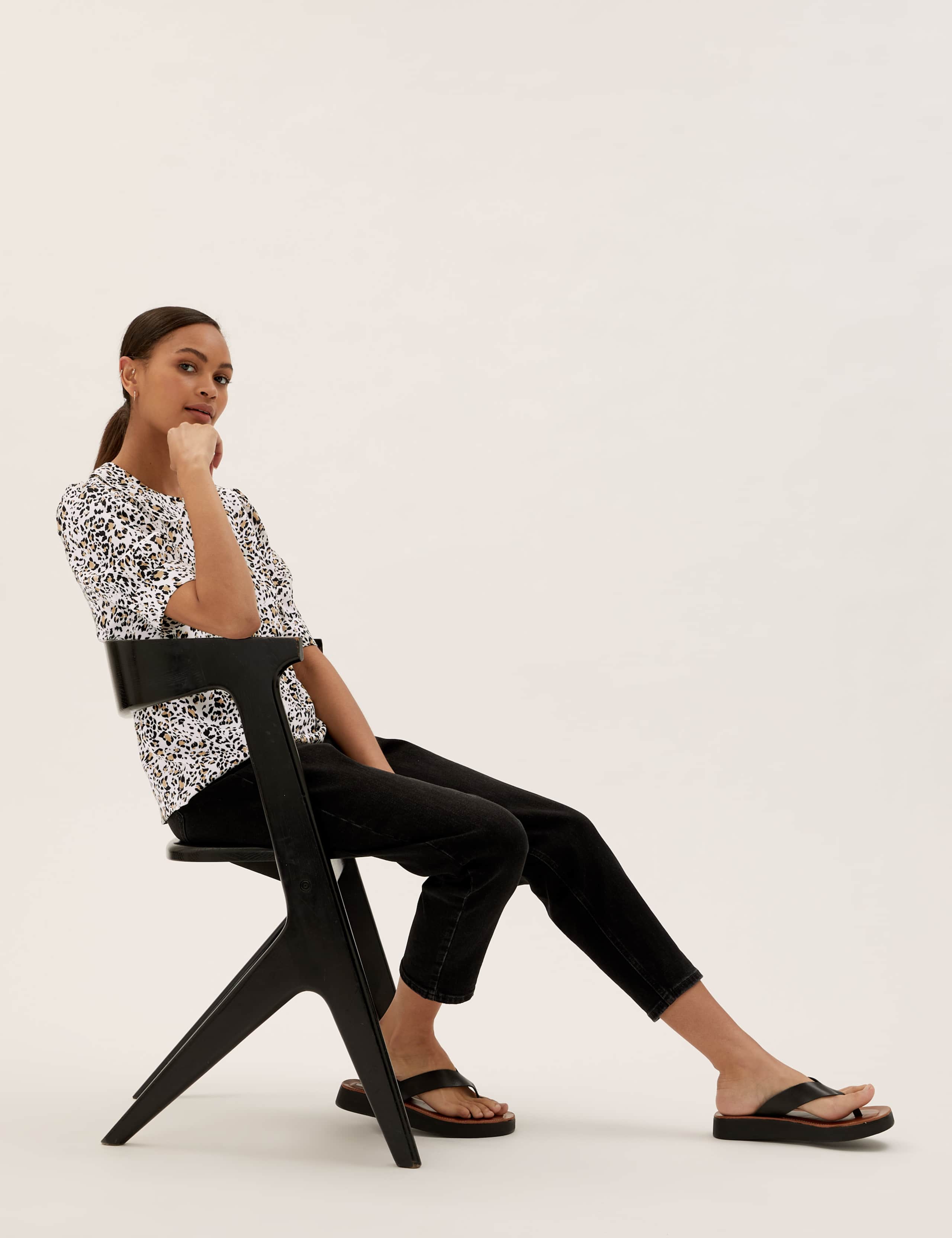 Animal Print Peter Pan Collar Top 4 of 5