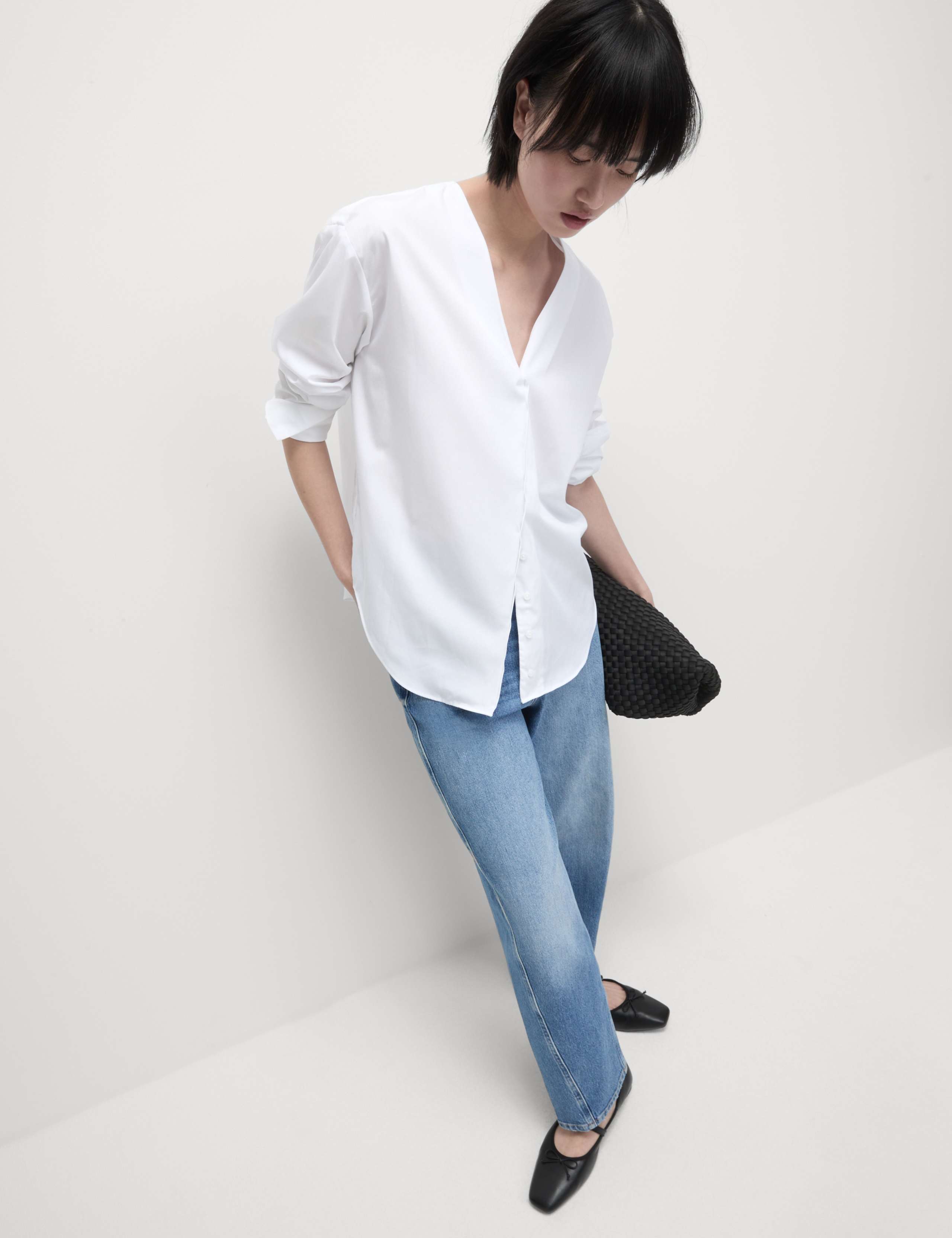 Pure Cotton V-Neck Shirt 1 of 5