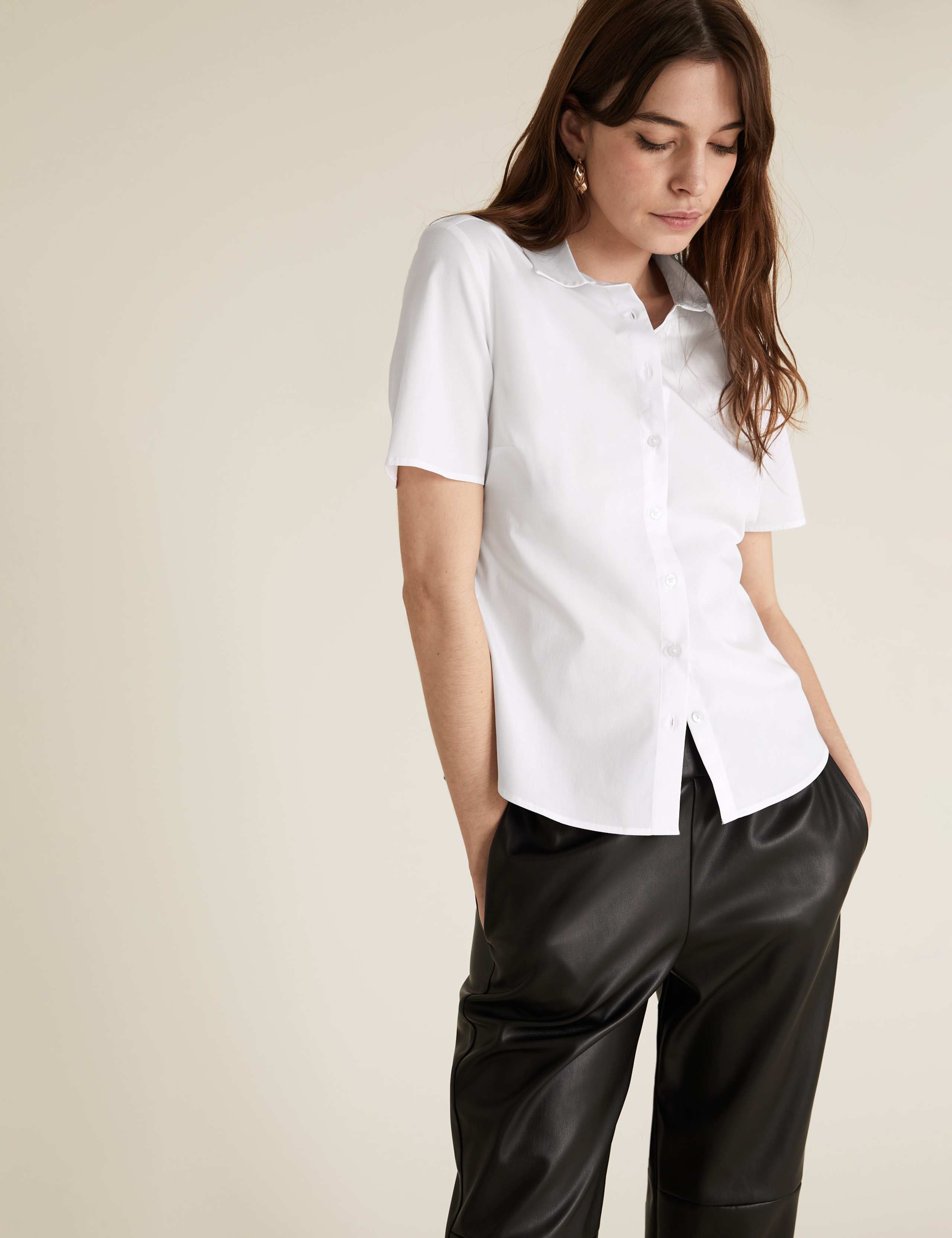 Cotton Rich Fitted Short Sleeve Shirt 1 of 4