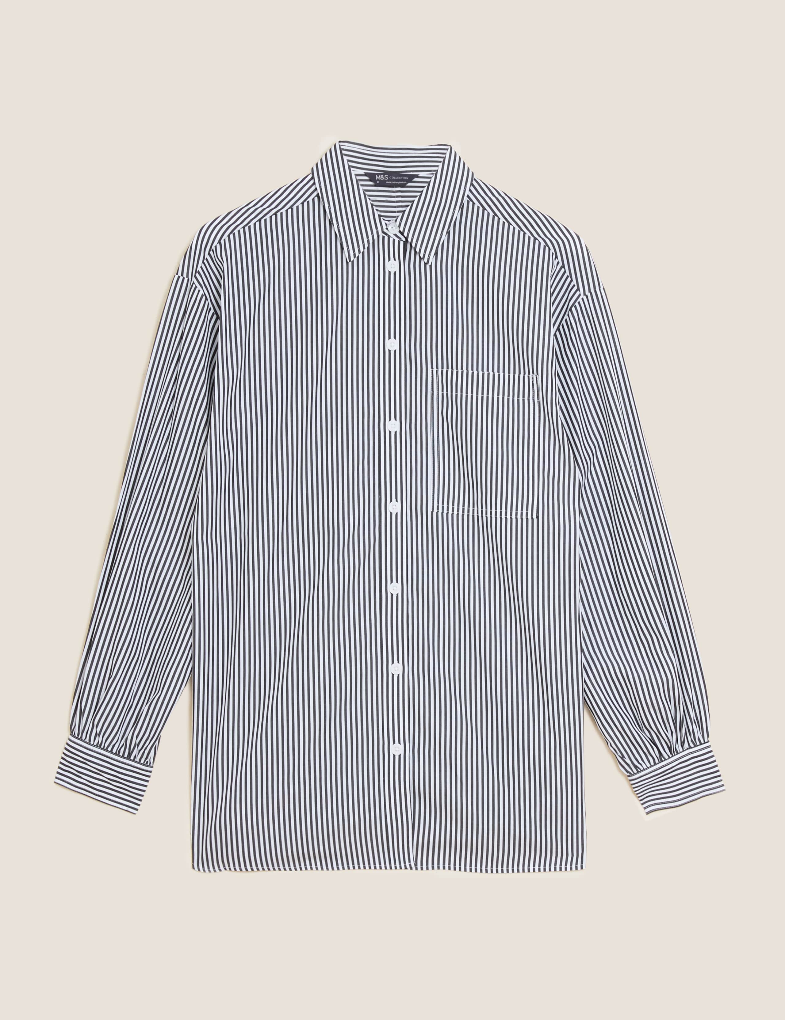 Pure Cotton Striped Oversized Girlfriend Style Shirt 2 of 6