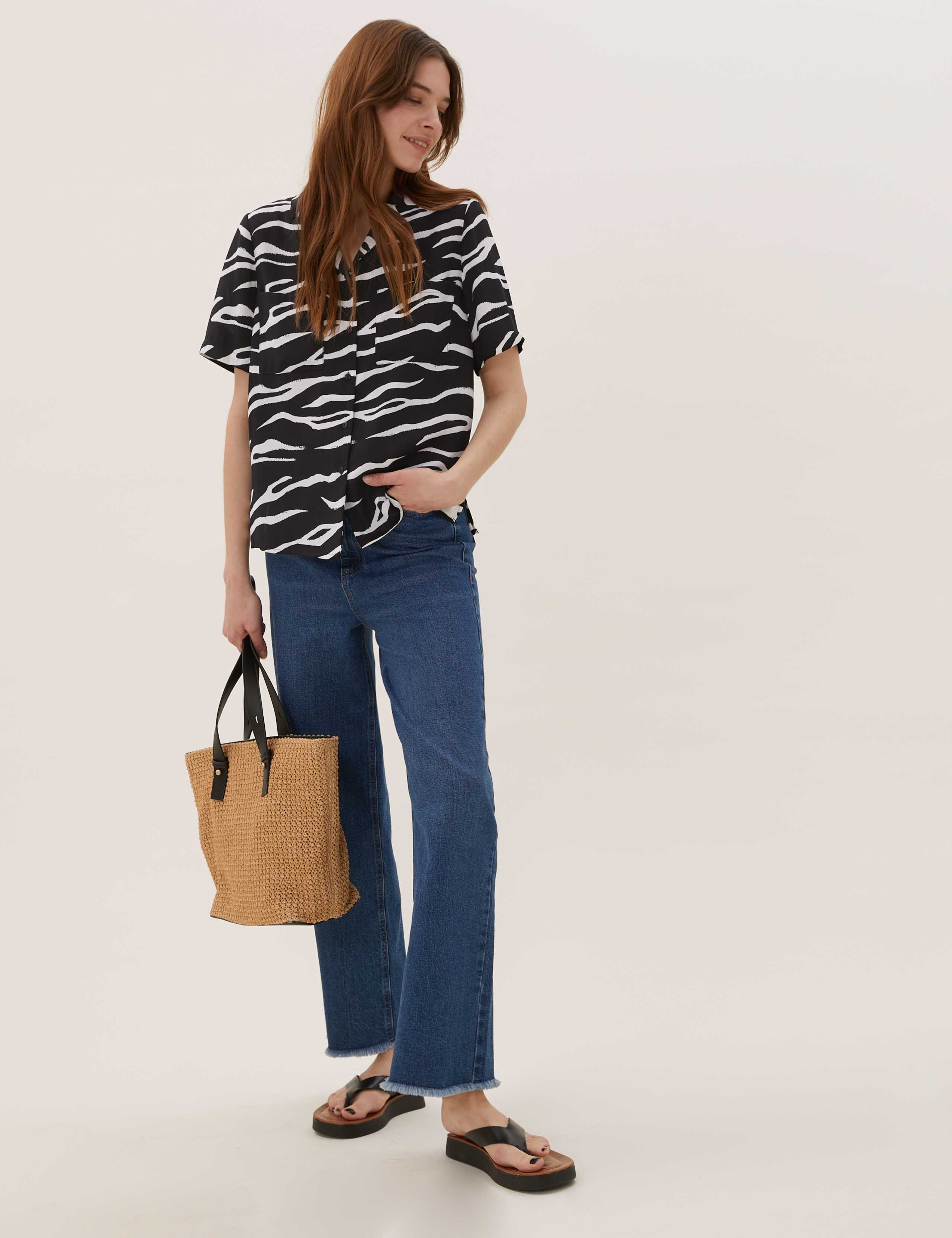 Animal Print Collared Short Sleeve Shirt 3 of 6