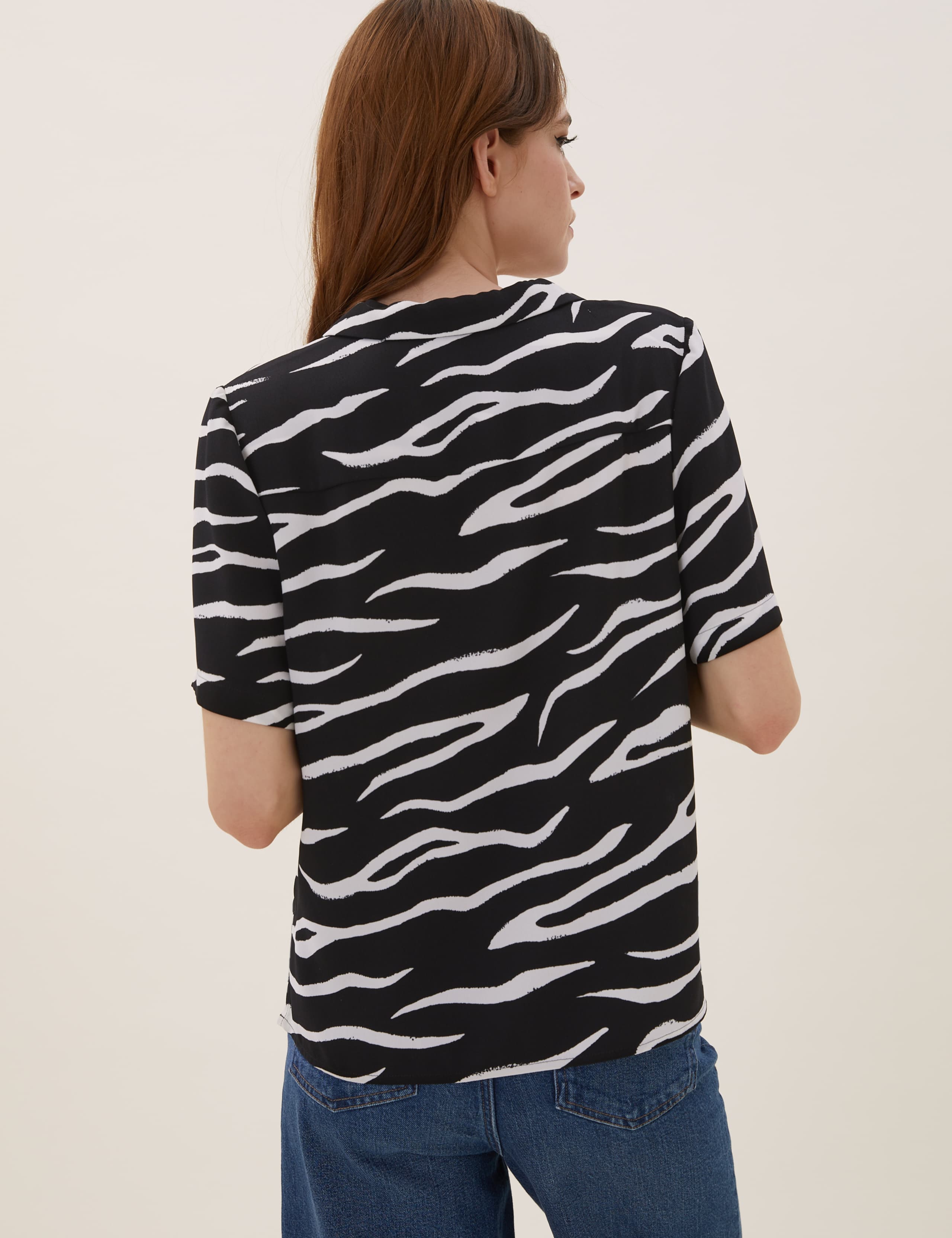 Animal Print Collared Short Sleeve Shirt 5 of 6