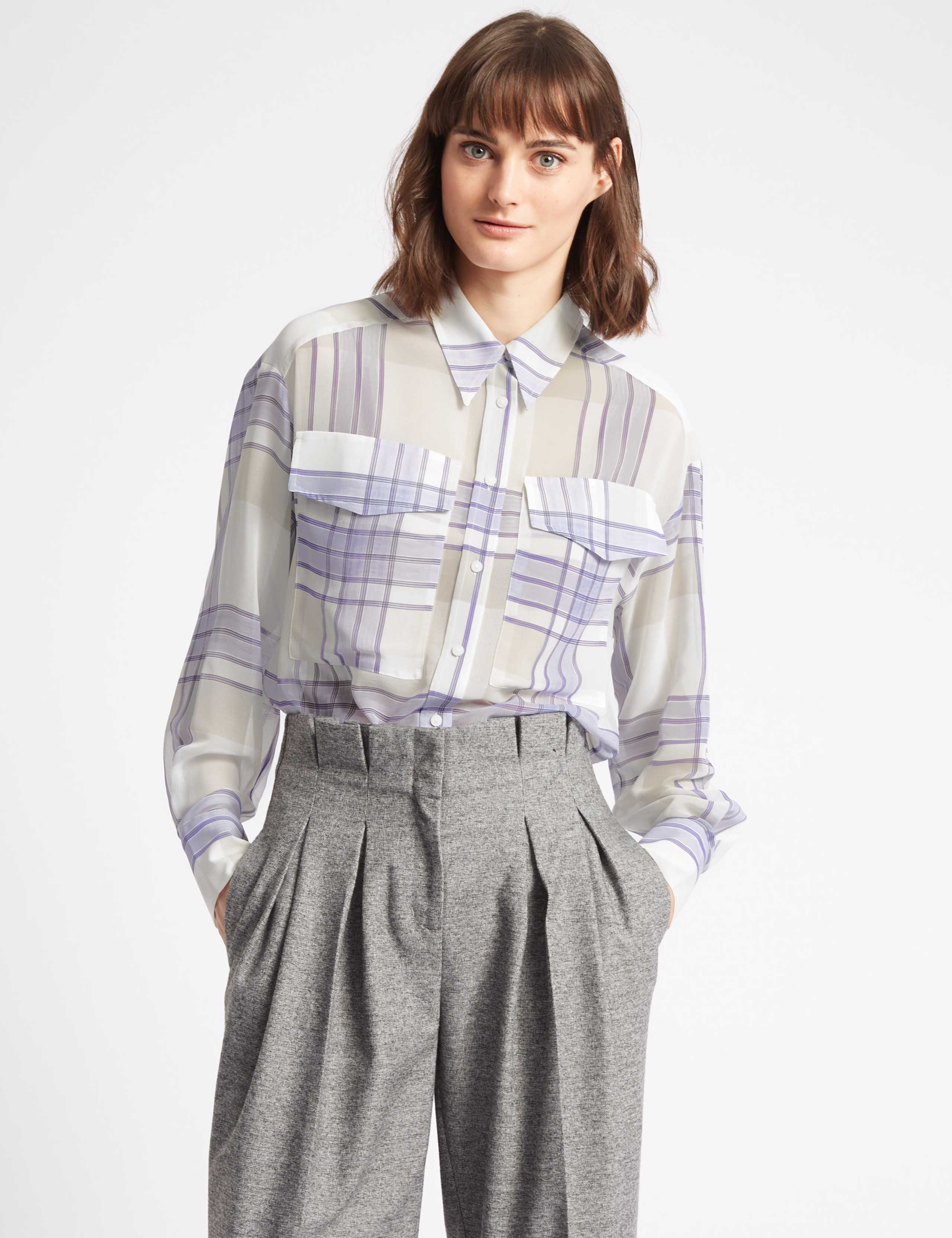 Checked Dual Cap Pocket Long Sleeve Shirt 1 of 4