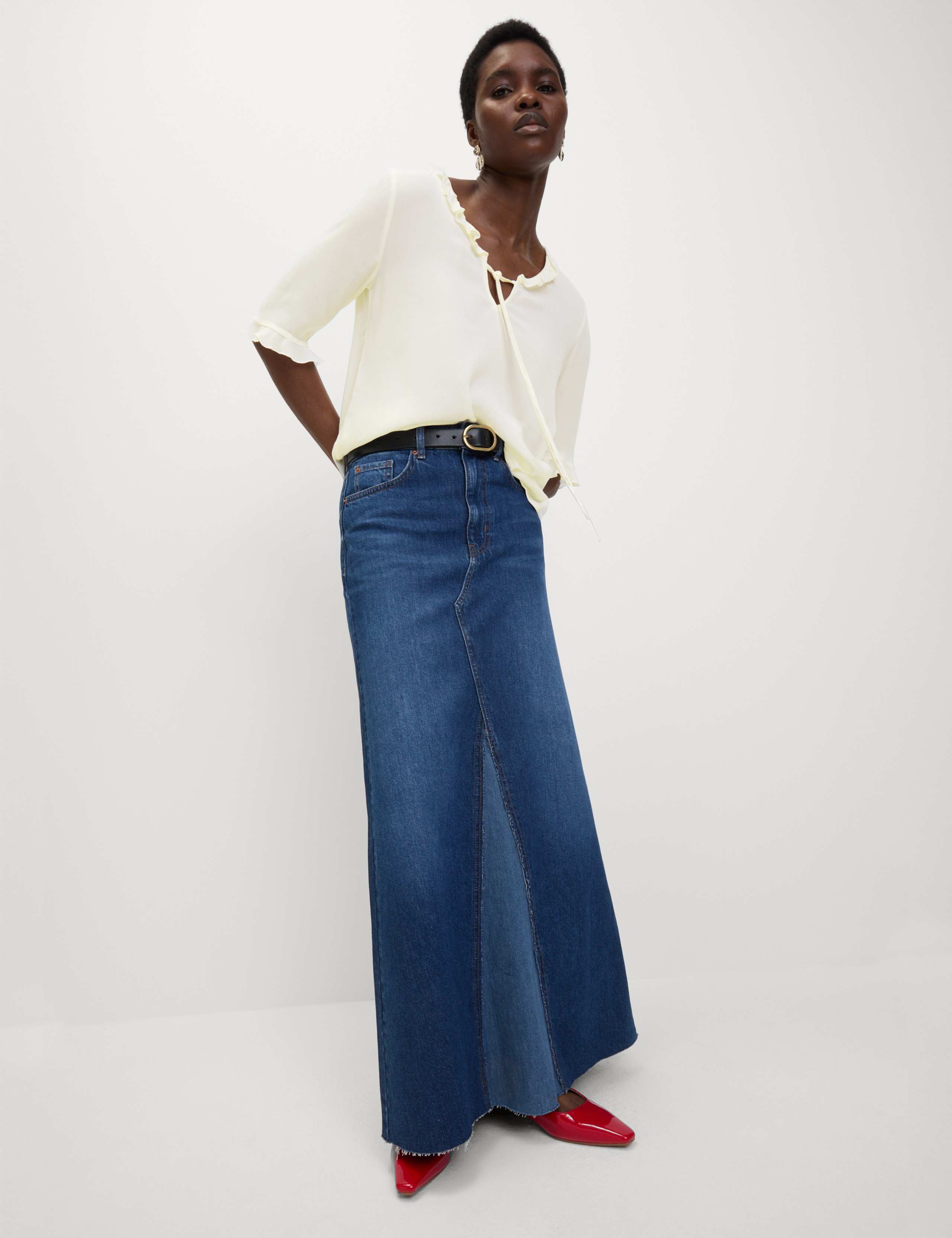 V-Neck Frill Detail Blouse 1 of 4