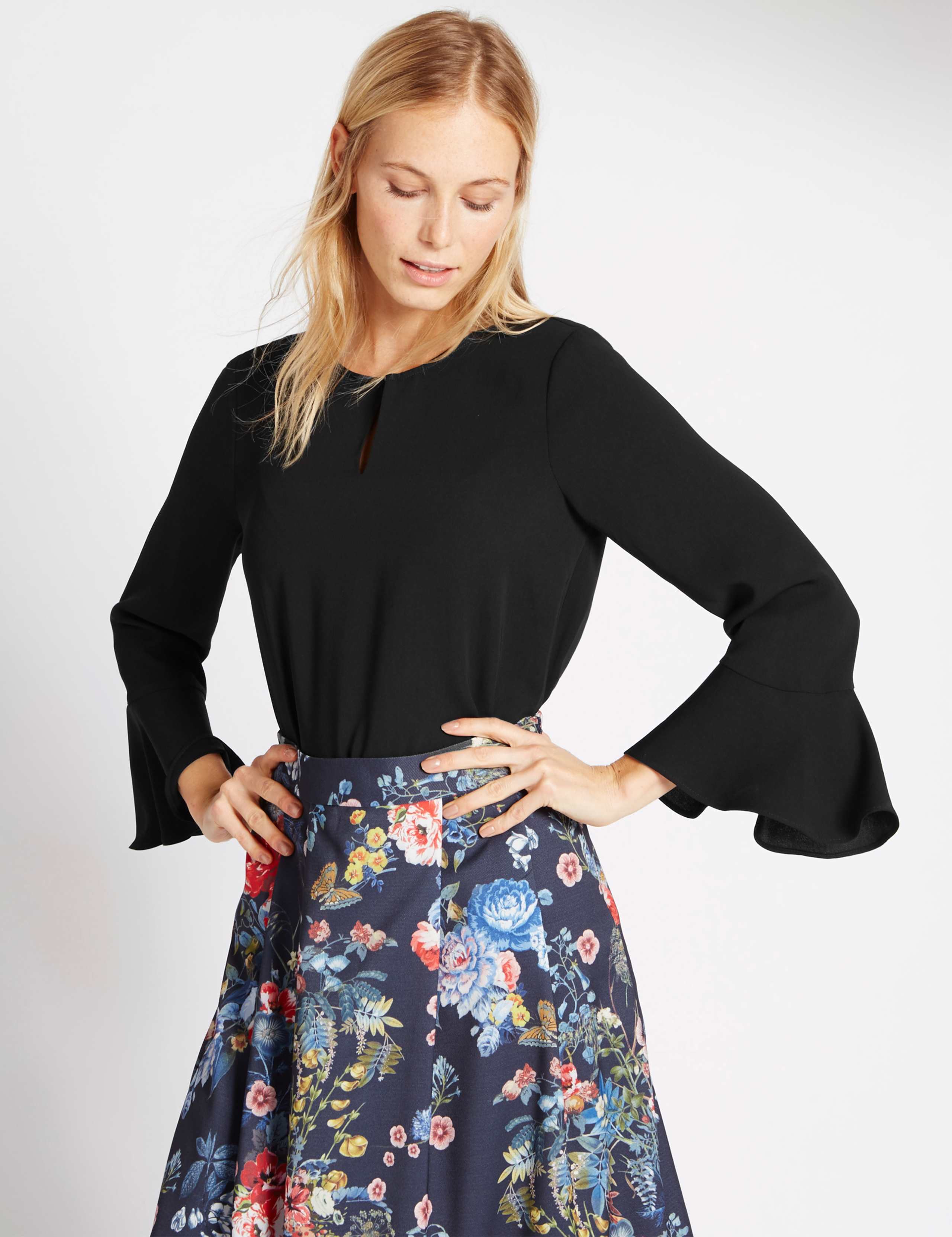 Fluted Sleeve Blouse 1 of 4