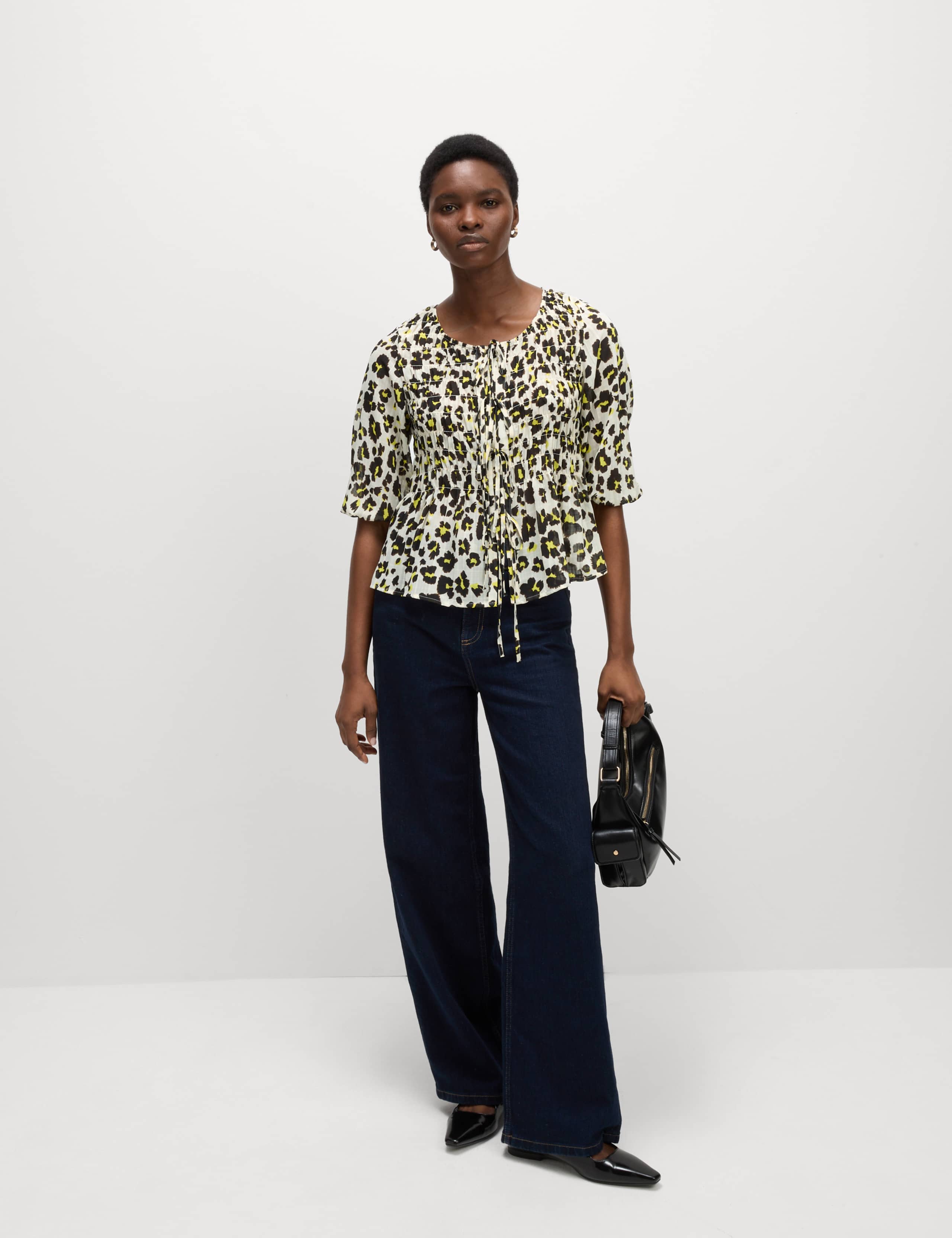 Shirred Tie Front Blouse 5 of 6