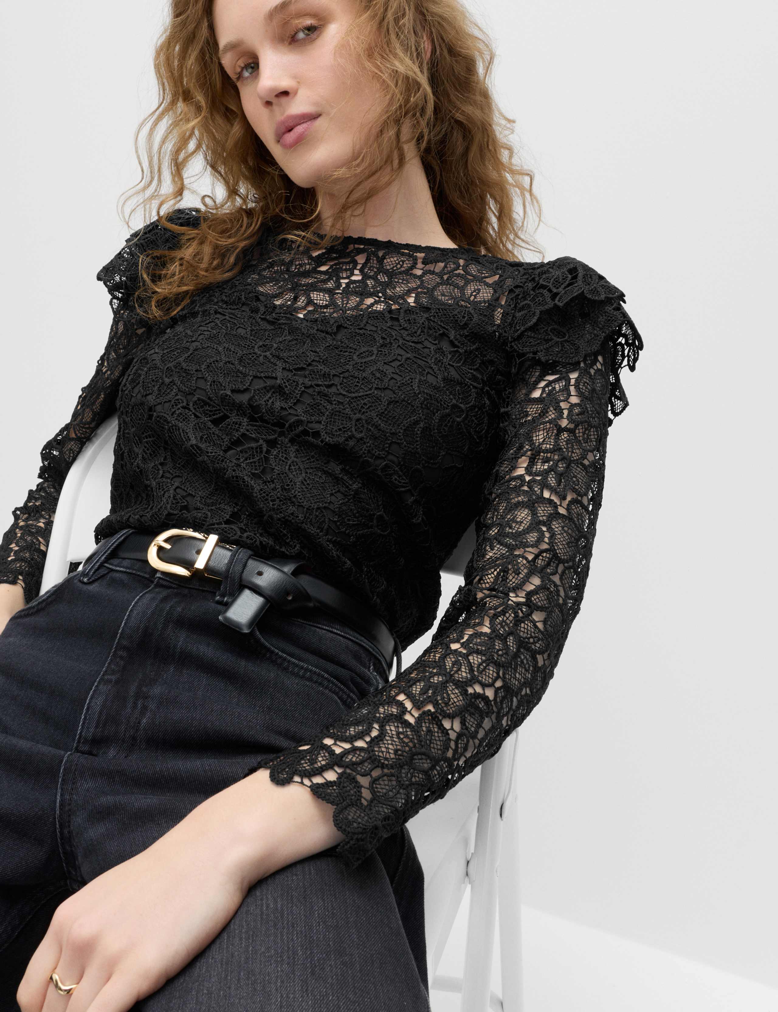 Lace Frill Detail Blouse 1 of 6