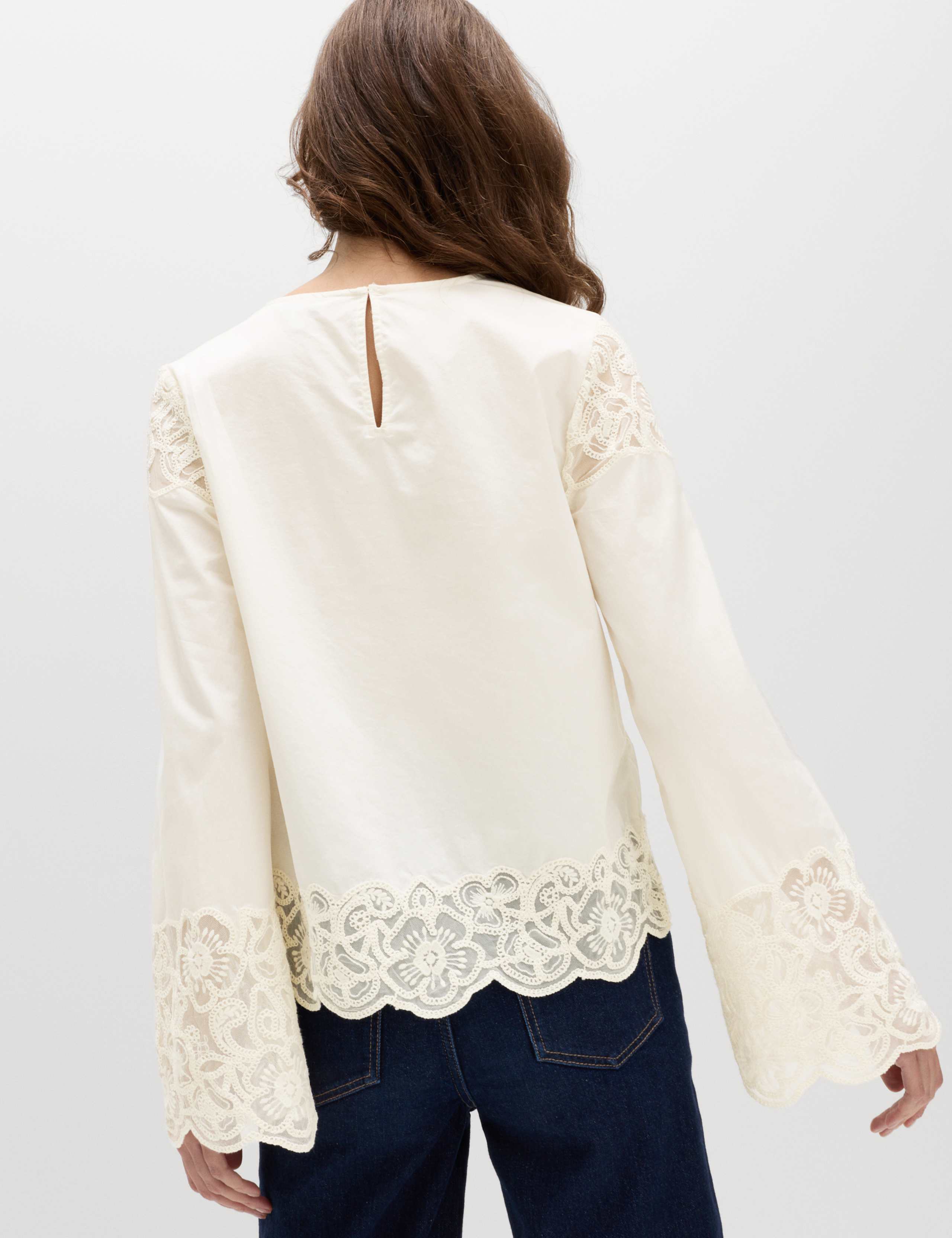 Pure Cotton Embroidered Cutwork Top 4 of 5
