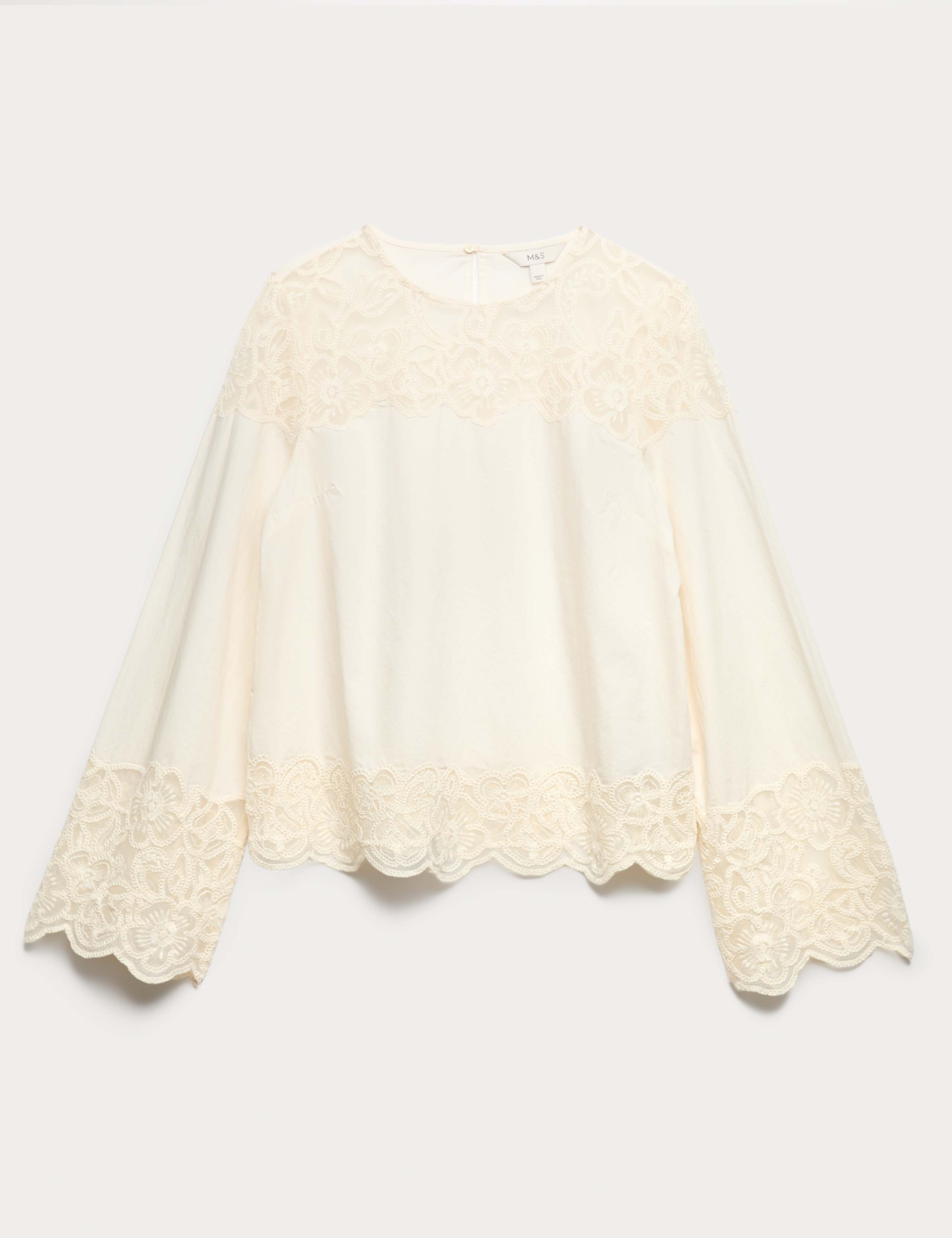Pure Cotton Embroidered Cutwork Top 1 of 1