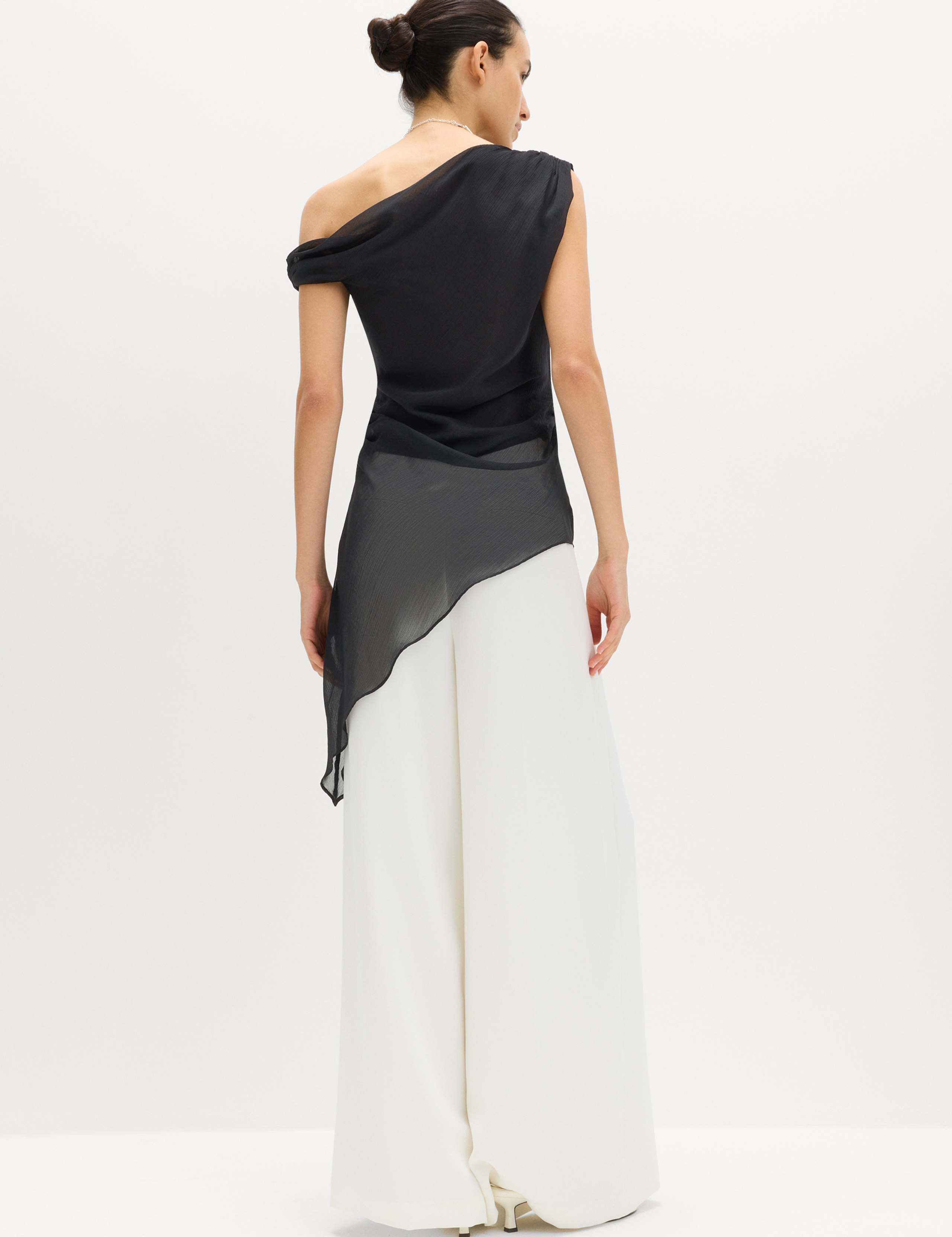 Draped One Shoulder Asymmetric Longline Top 3 of 6