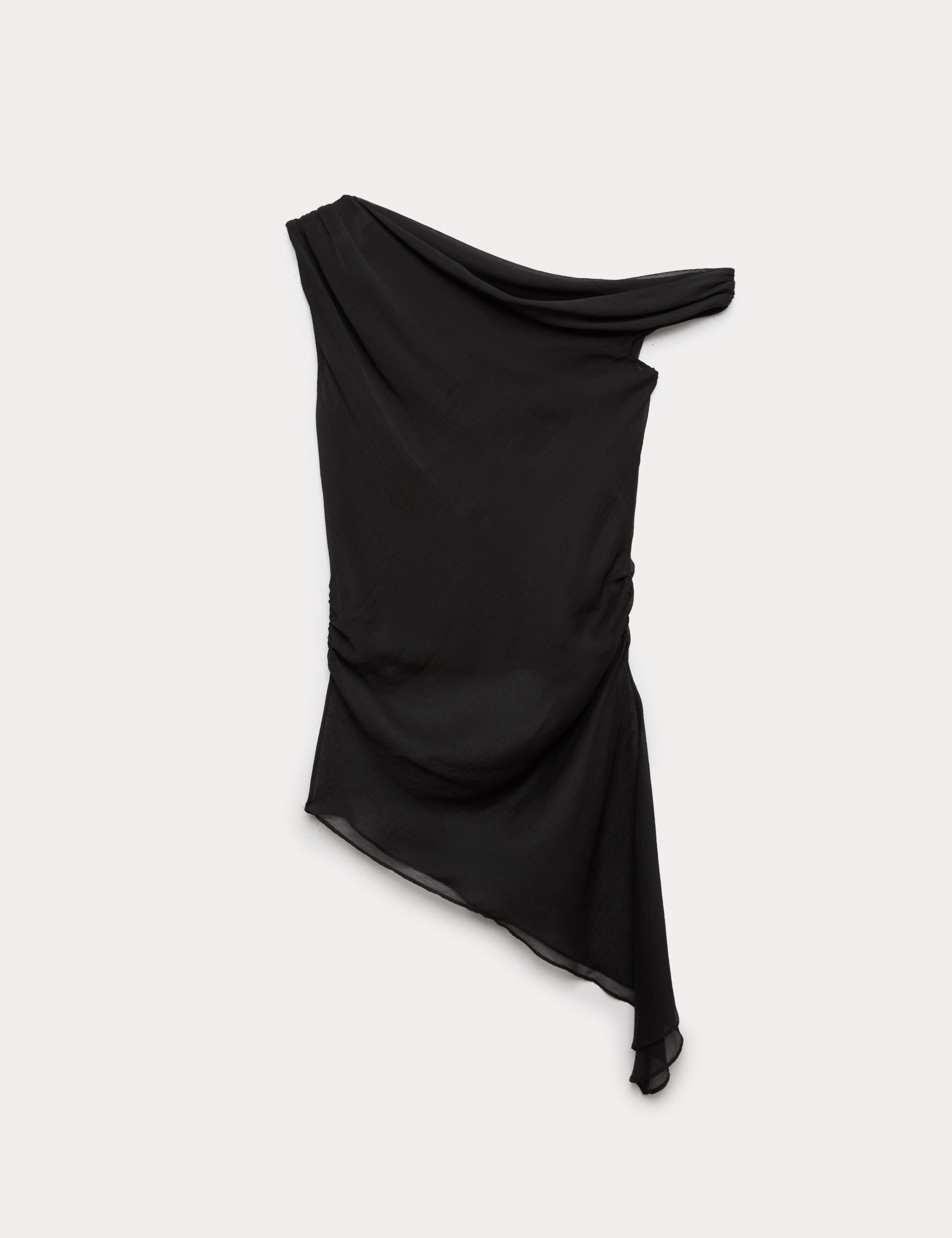 Draped One Shoulder Asymmetric Longline Top 2 of 6