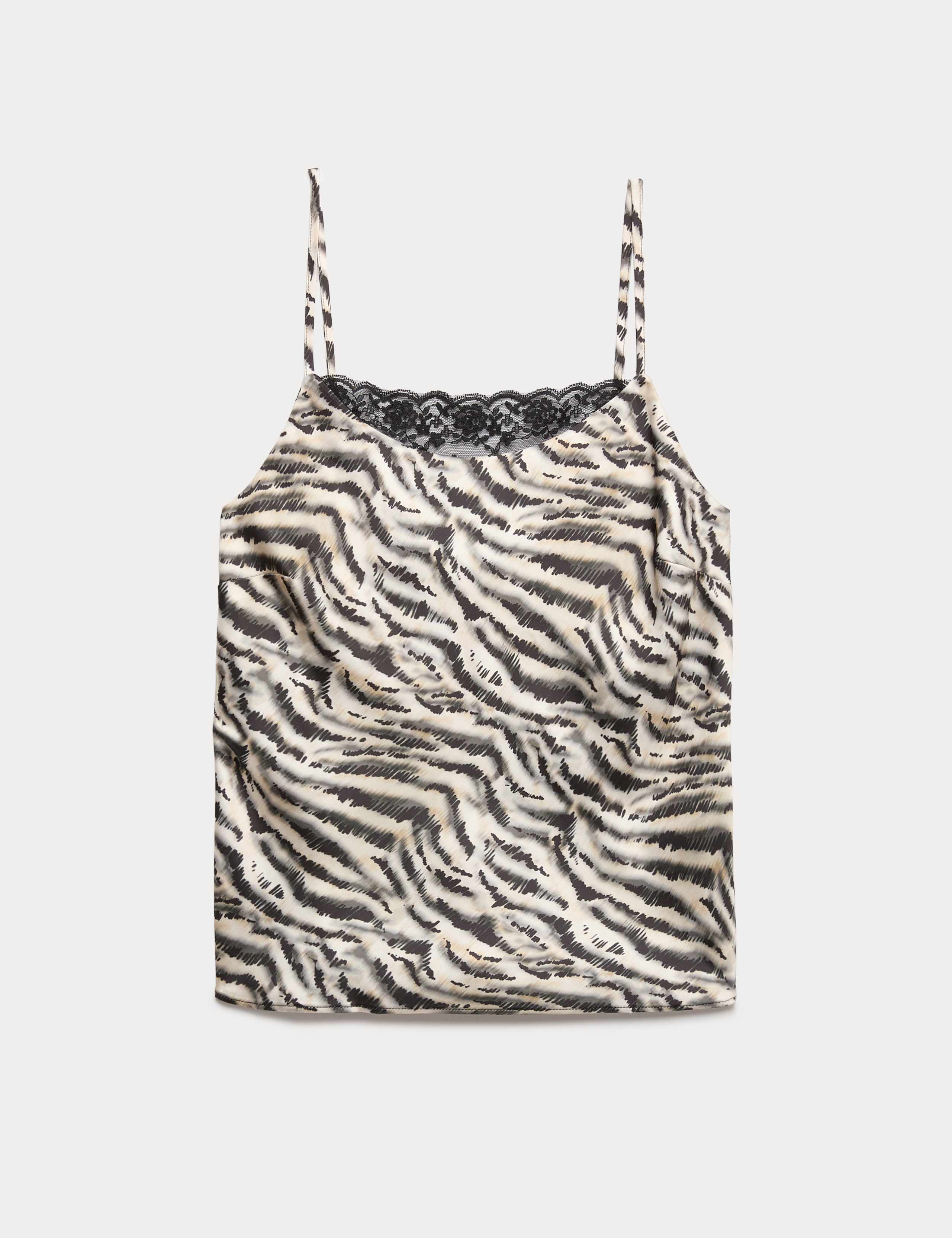Animal Print Lace Detail Cami Top 2 of 5