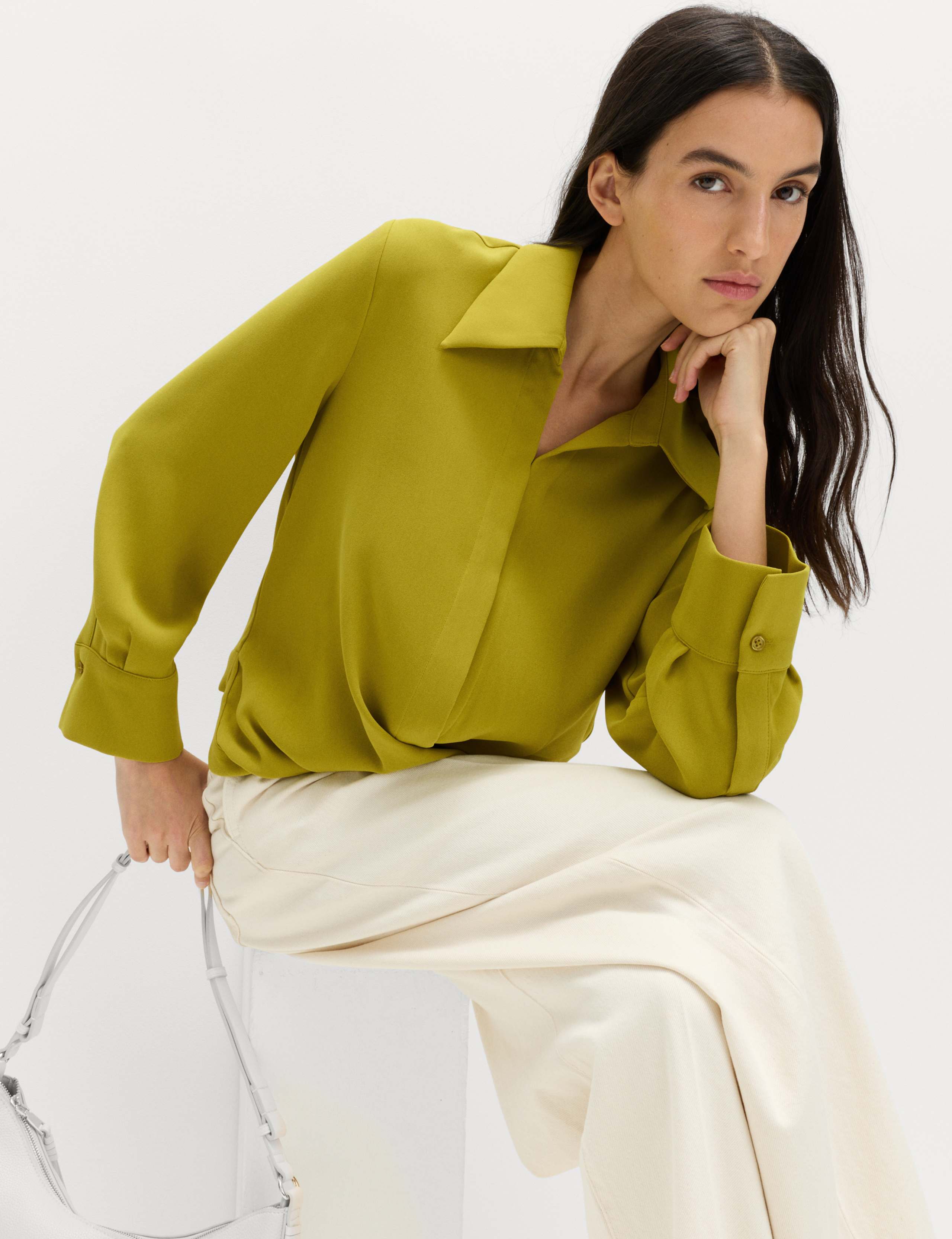 Collared Drape Wrap Shirt 1 of 6