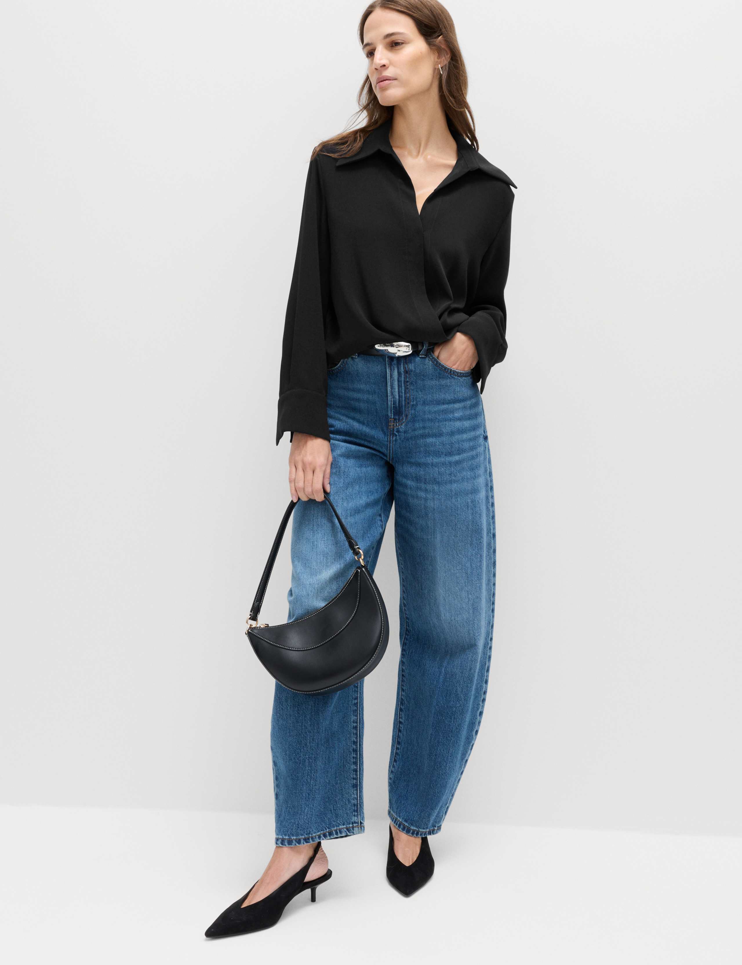 Collared Drape Wrap Shirt 5 of 5