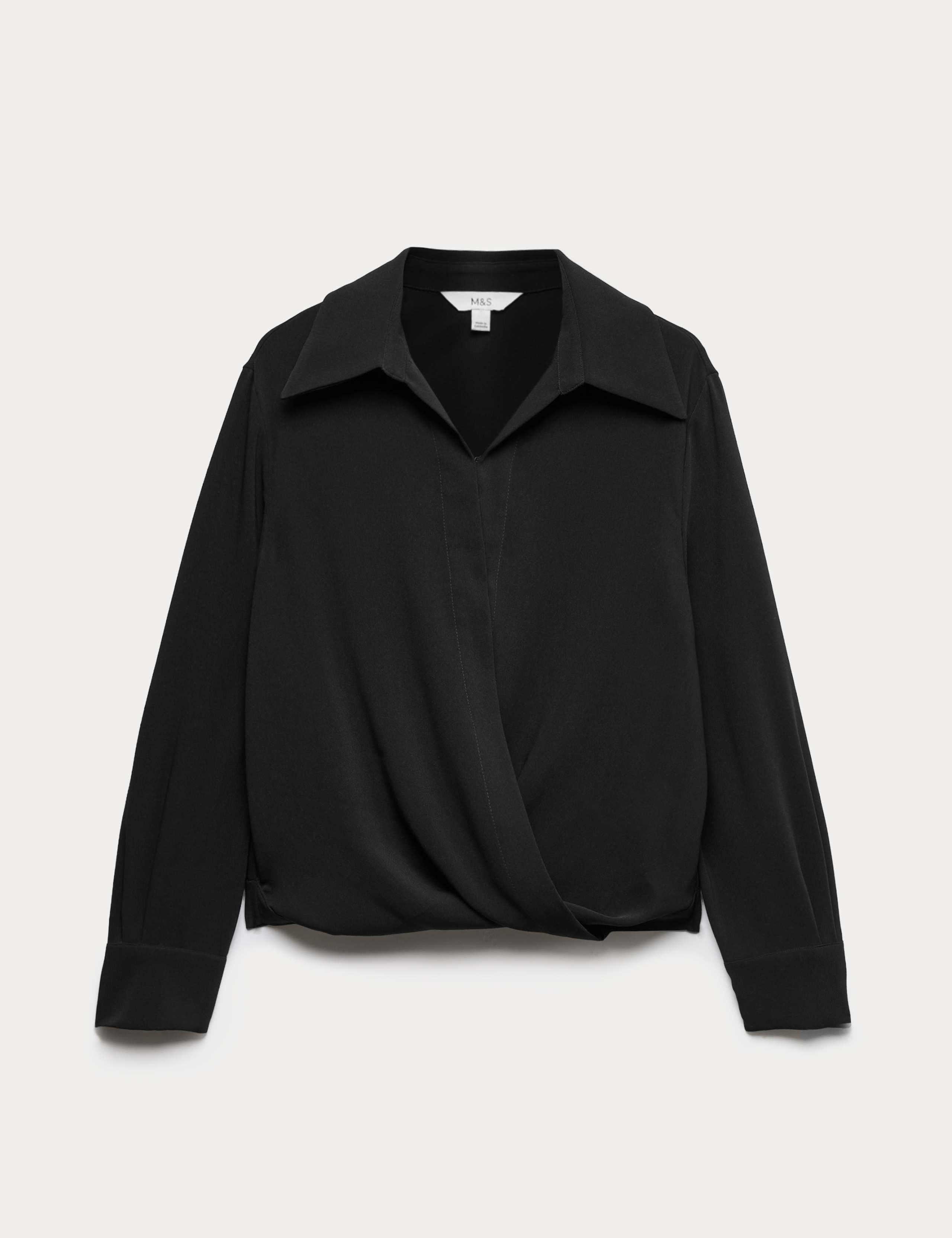 Collared Drape Wrap Shirt 2 of 5
