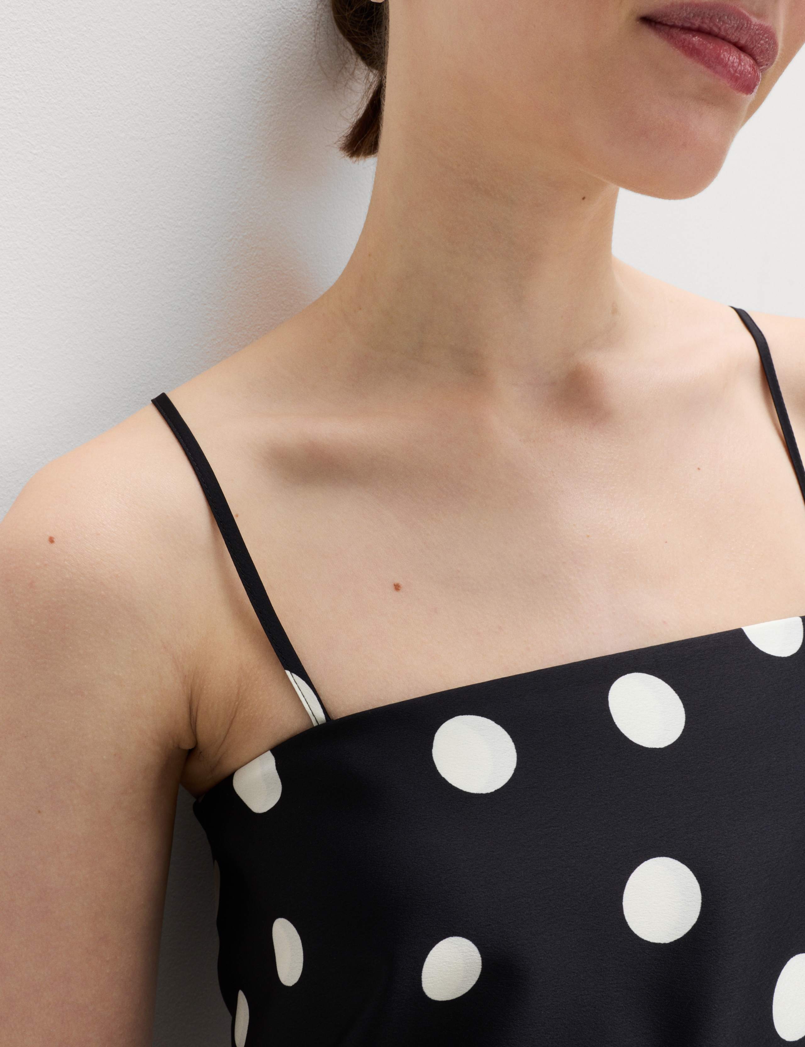 Scarf Style Polka Dot Square Neck Cami Top 4 of 5