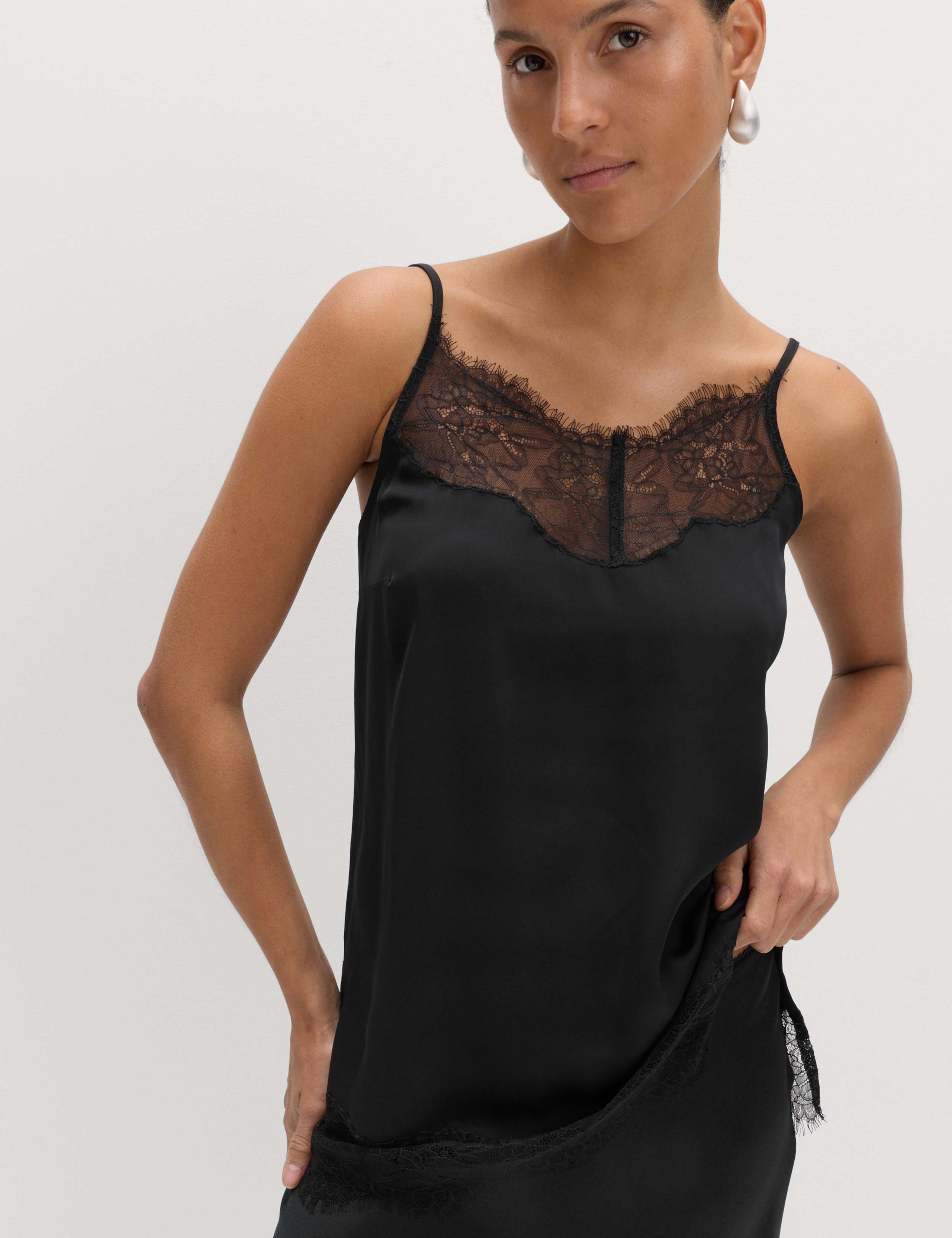 Lace Detail V-Neck Cami Top 1 of 7