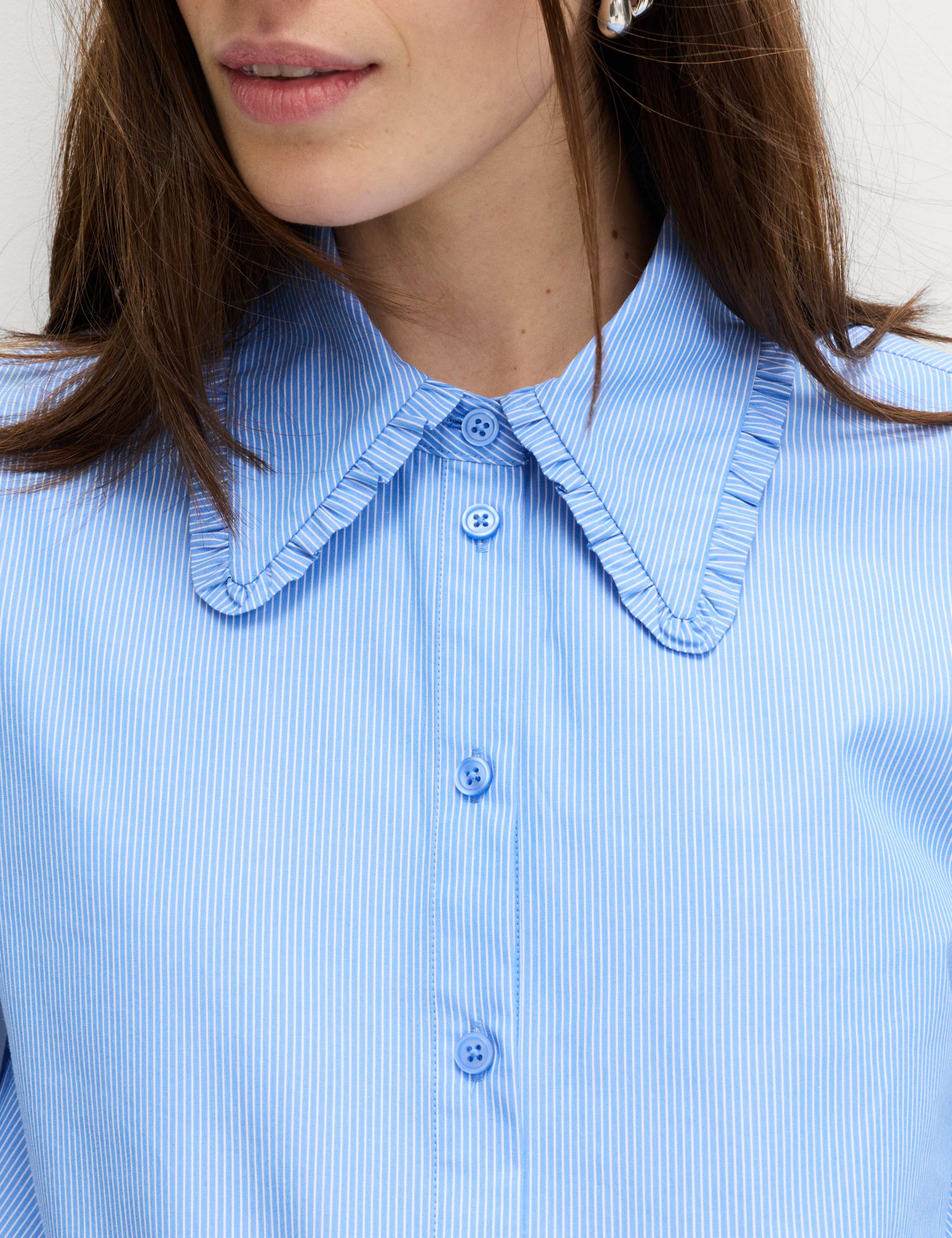 Collared Frill Detail Button Through Shirt 1 of 5