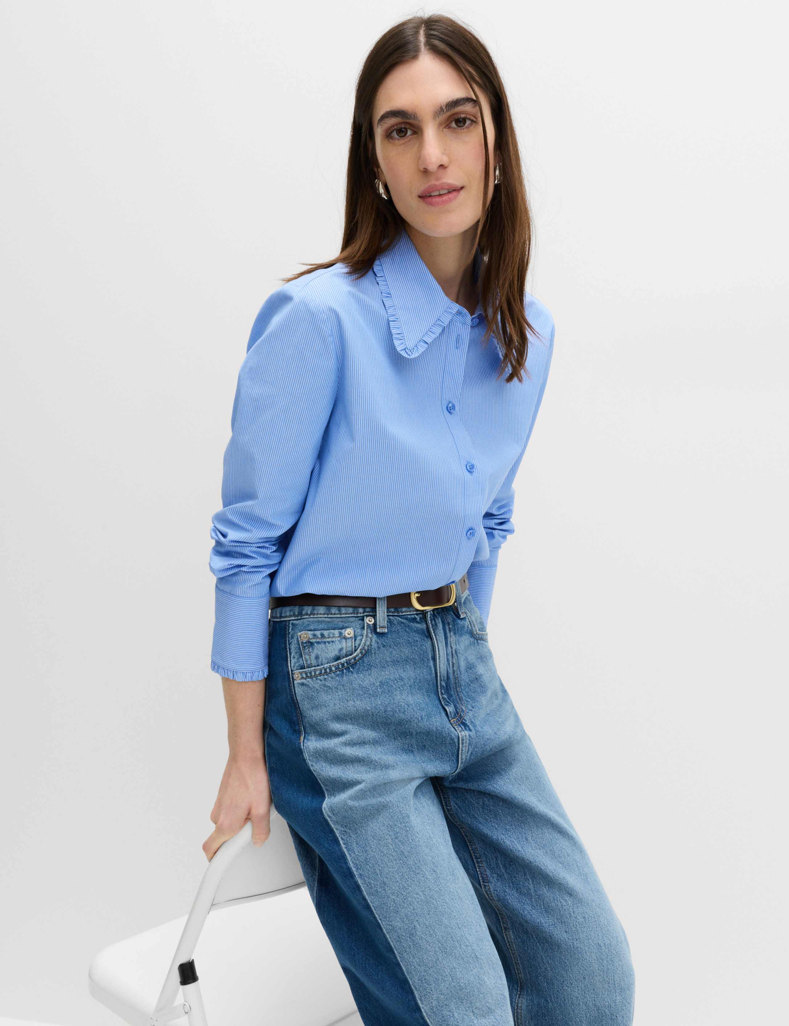 Collared Frill Detail Button Through Shirt 3 of 5