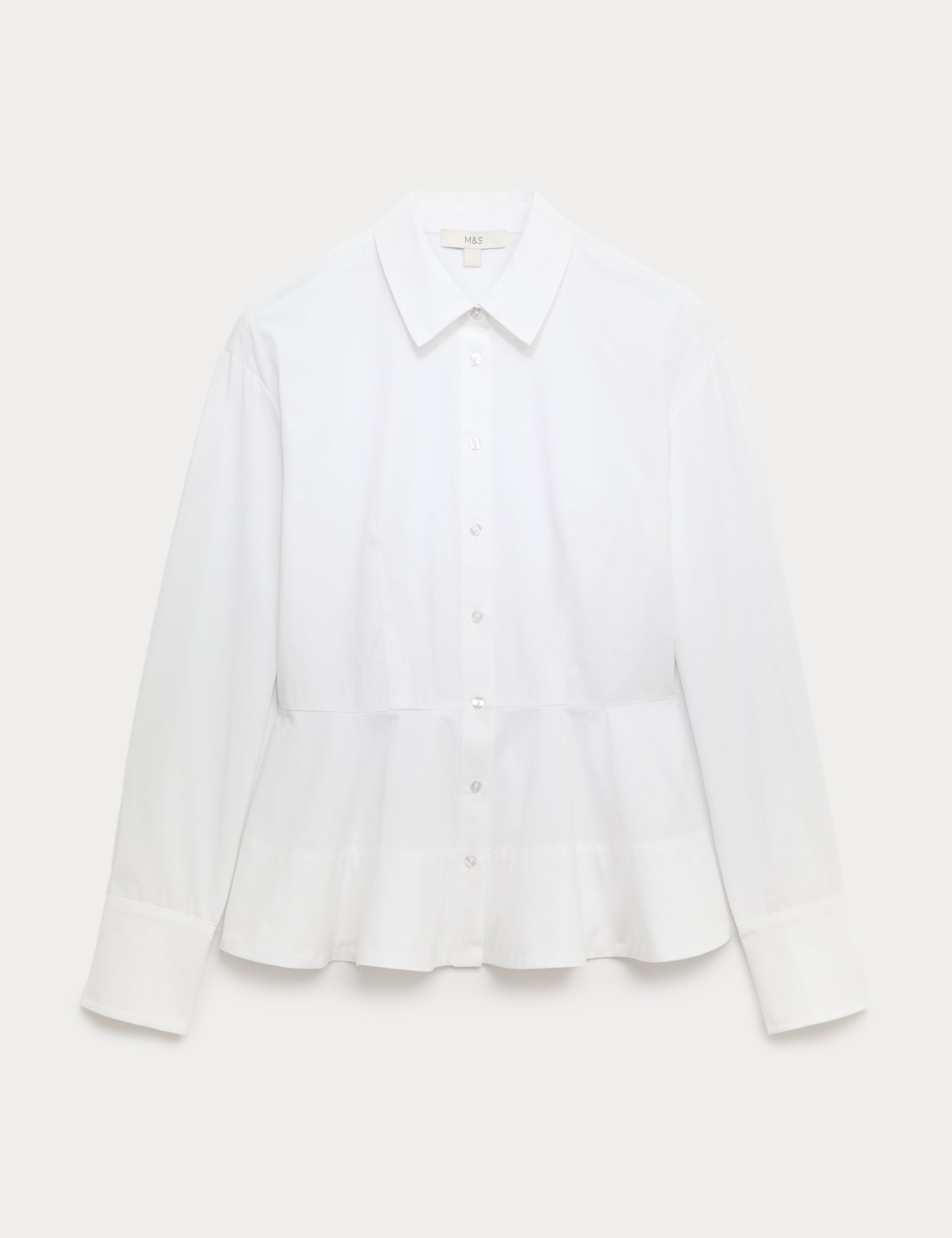 Pure Cotton Button Through Peplum Shirt 1 of 1