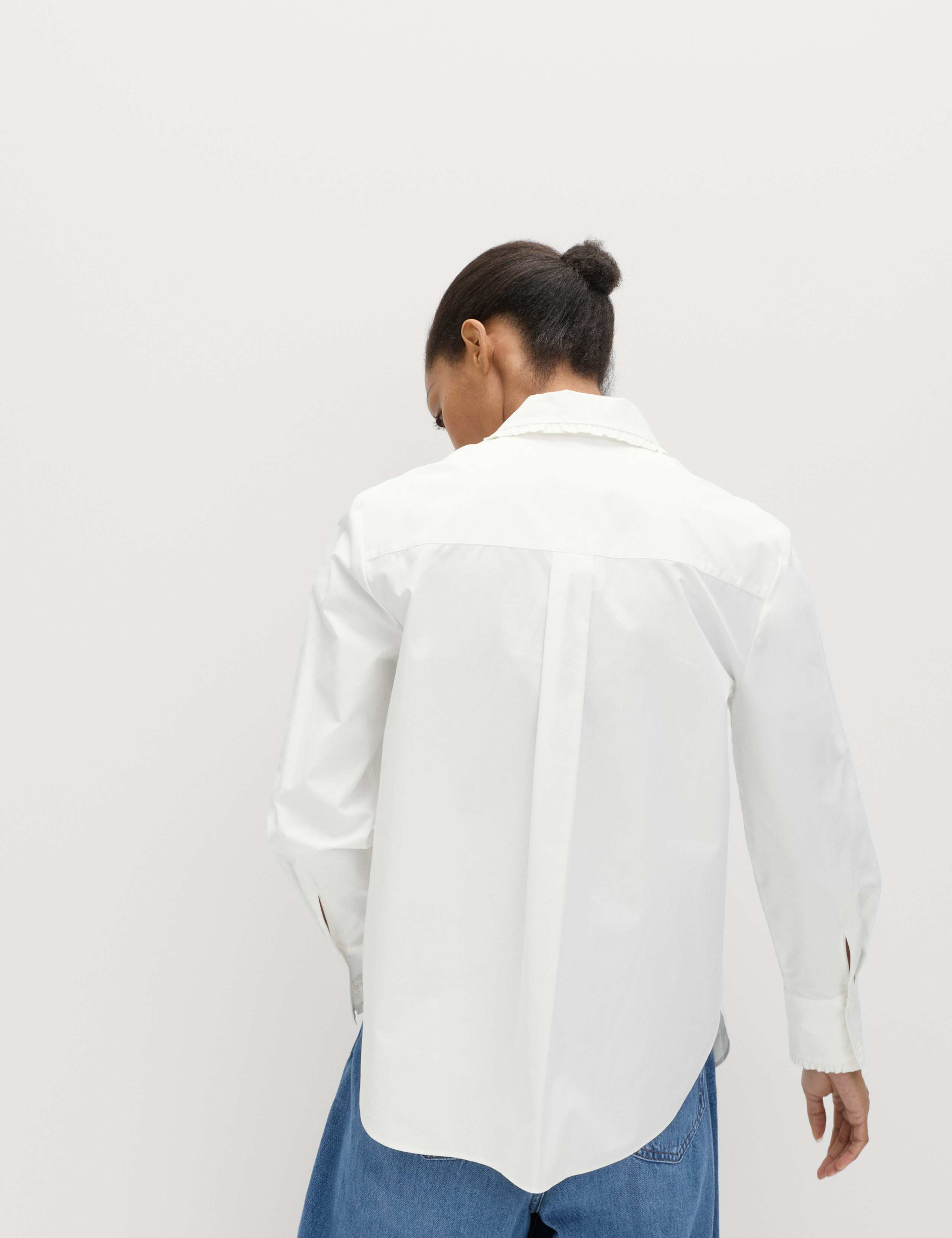 Pure Cotton Collared Frill Detail Shirt 5 of 5