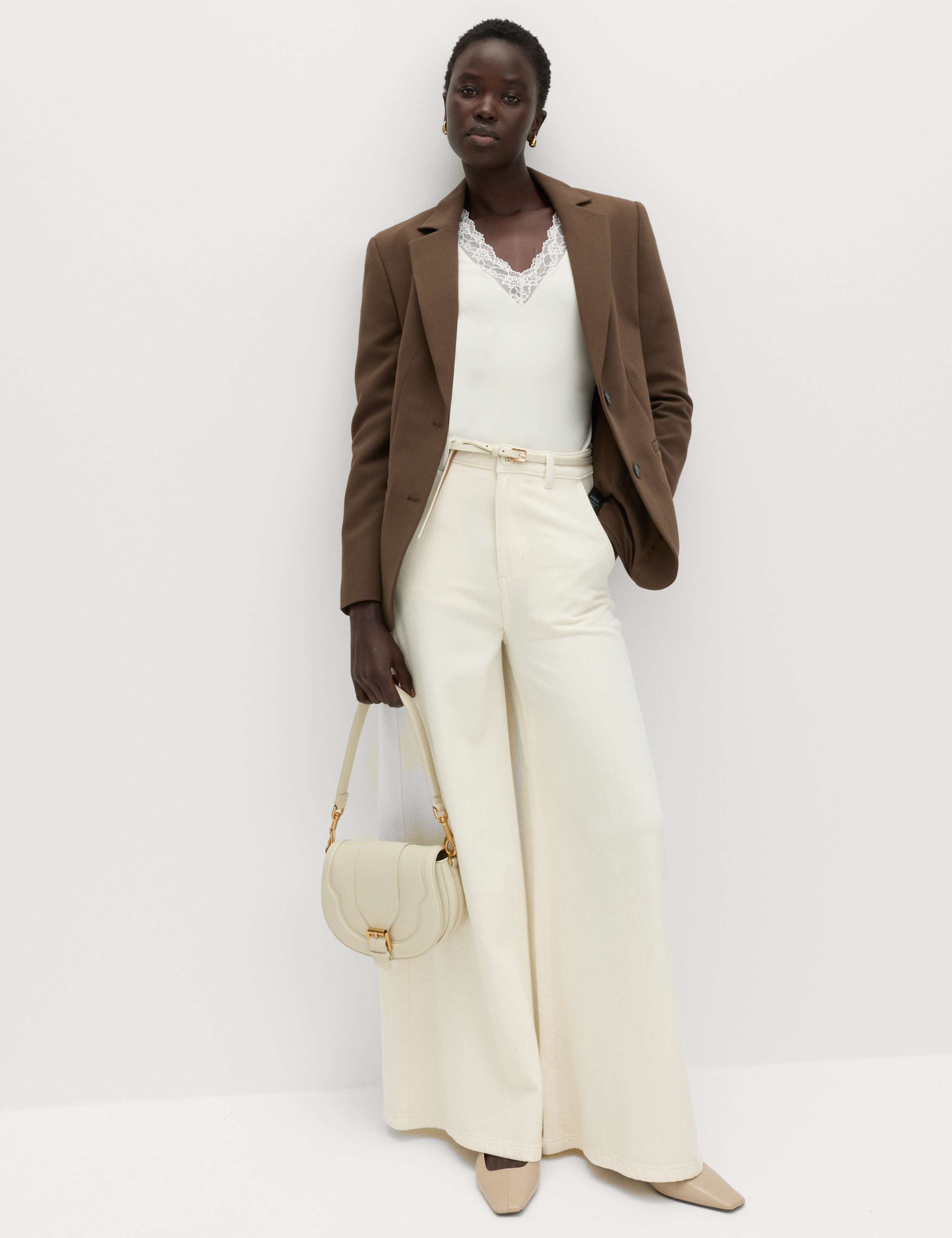 Jersey Lace Insert V-Neck Top 3 of 5