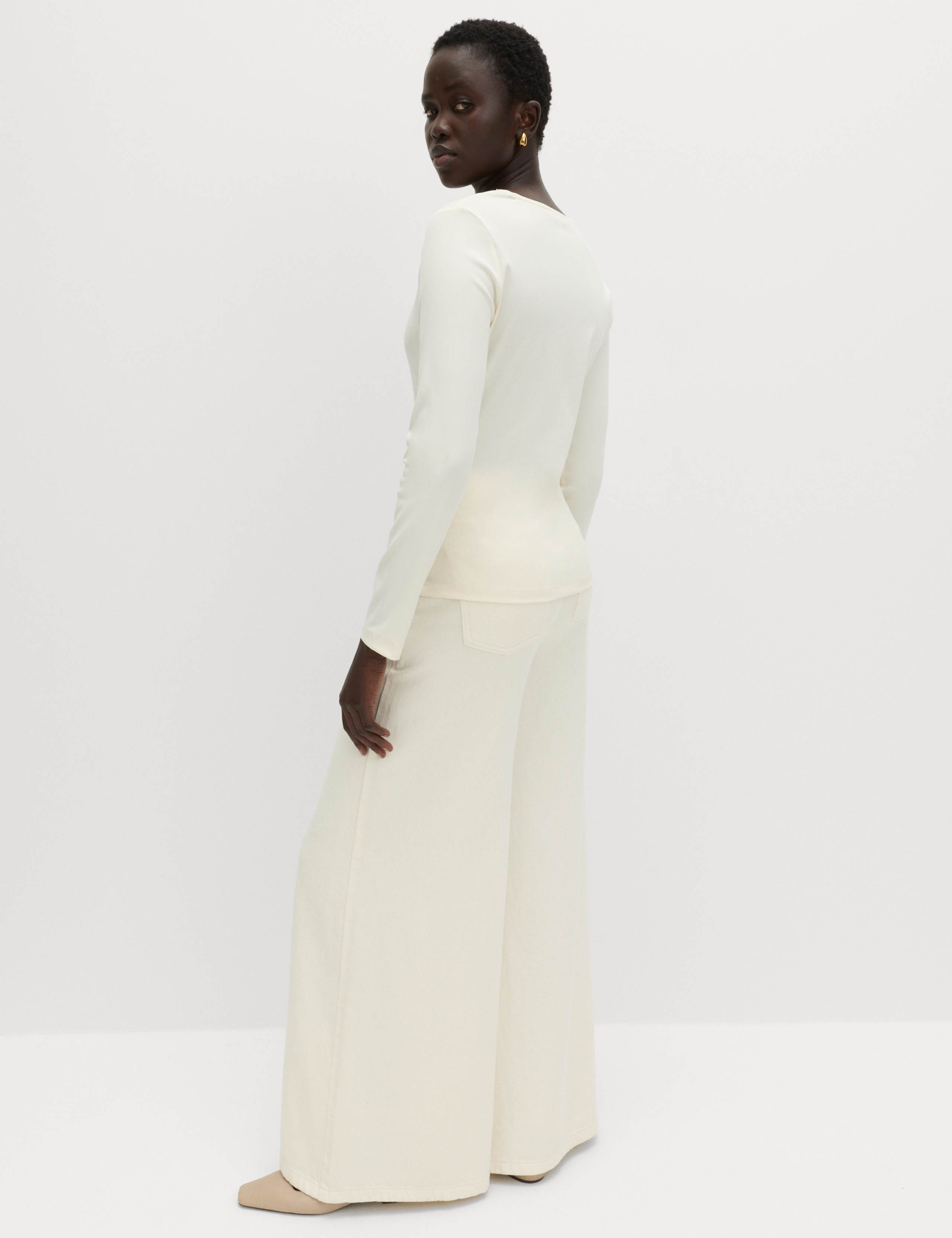 Jersey Lace Insert V-Neck Top 5 of 5