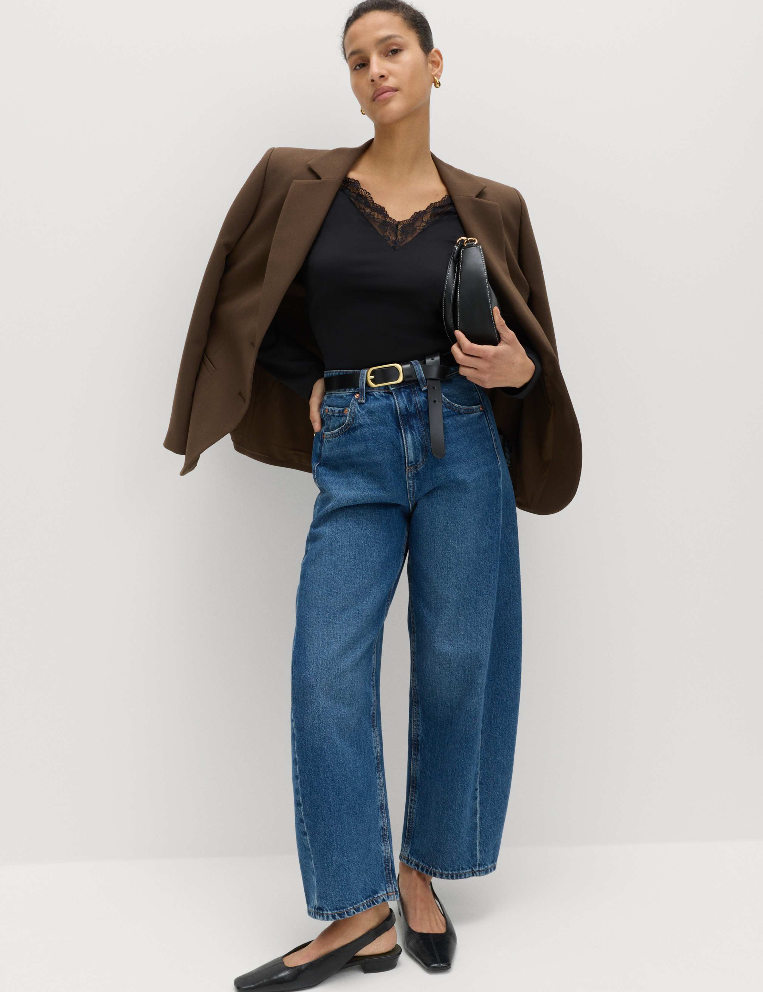 Jersey Lace Insert V-Neck Top 3 of 6