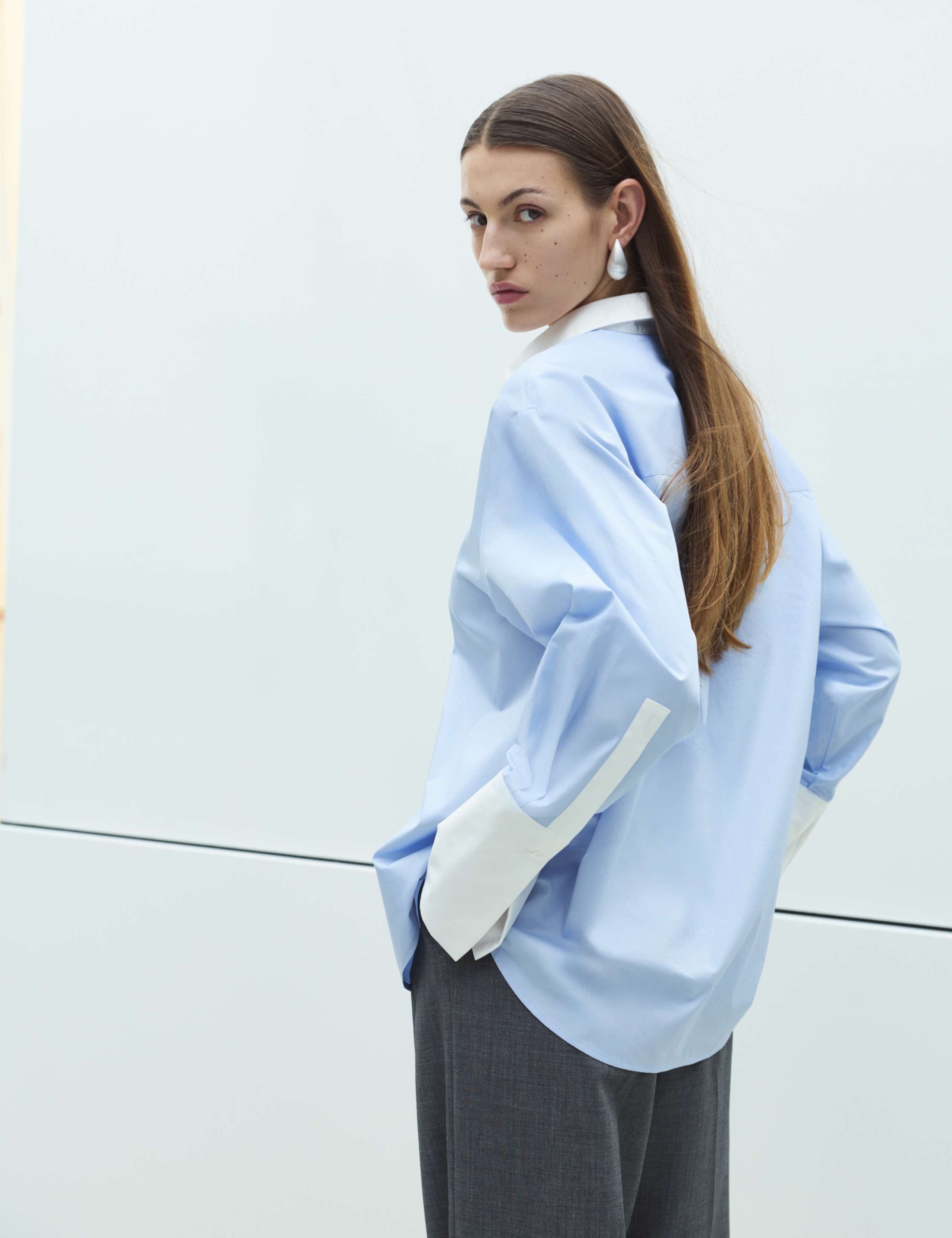 Pure Cotton Contrast Detail Oversized Shirt 3 of 7