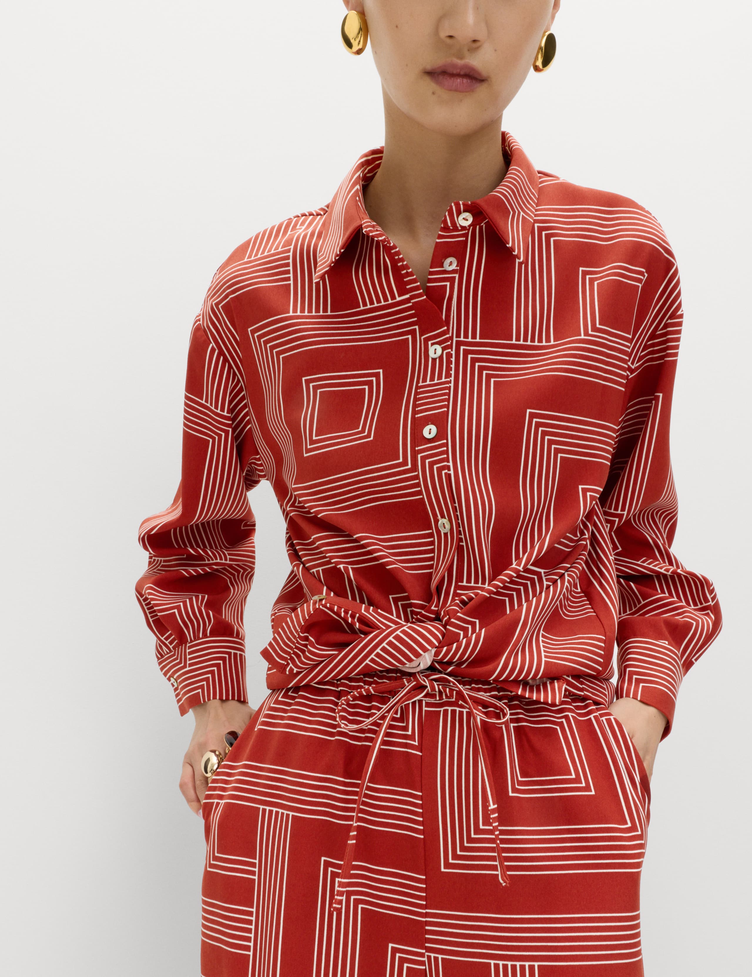 Geometric Print Collared Shirt 1 of 6