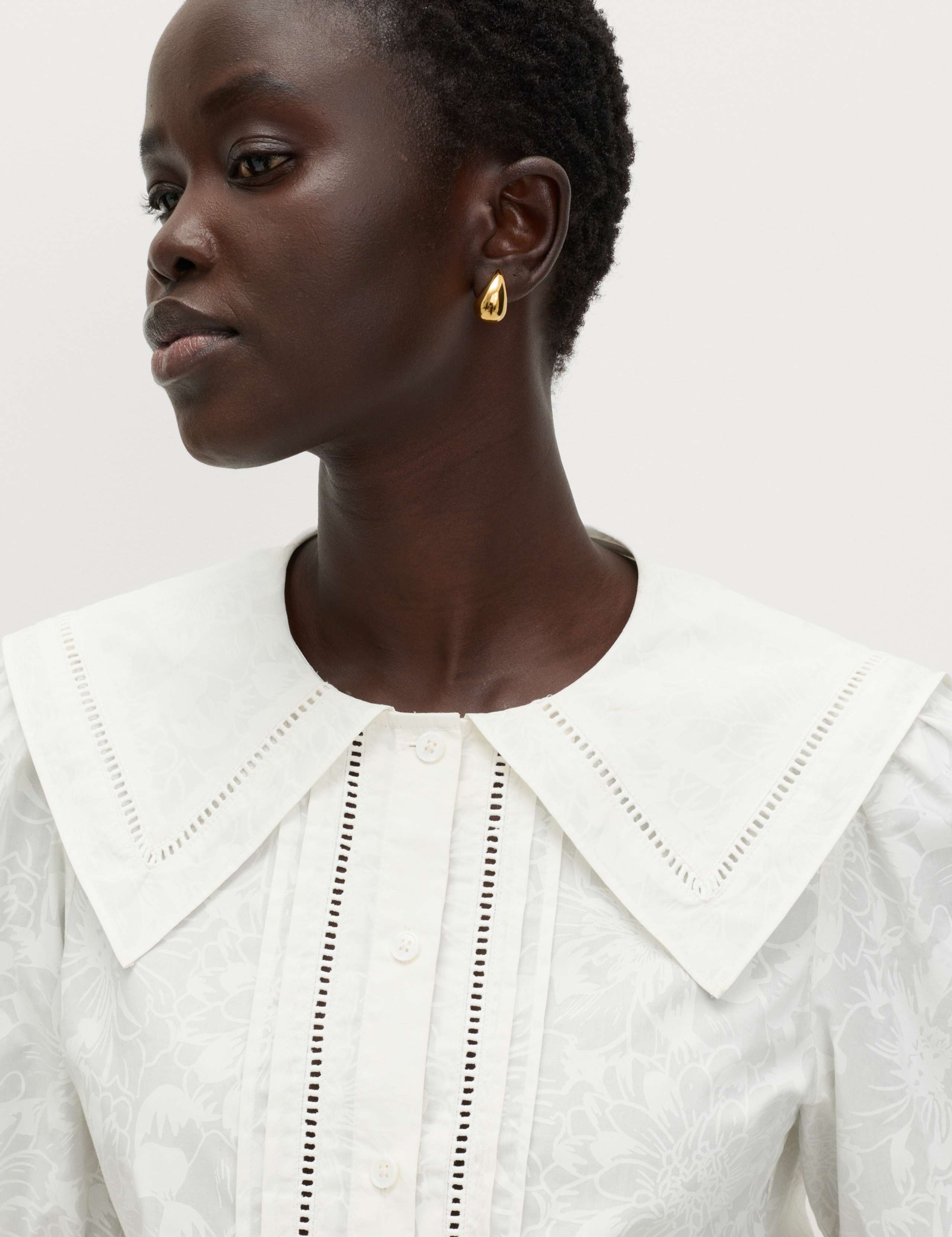 Pure Cotton Sailor Collar Button Through Shirt 5 of 7