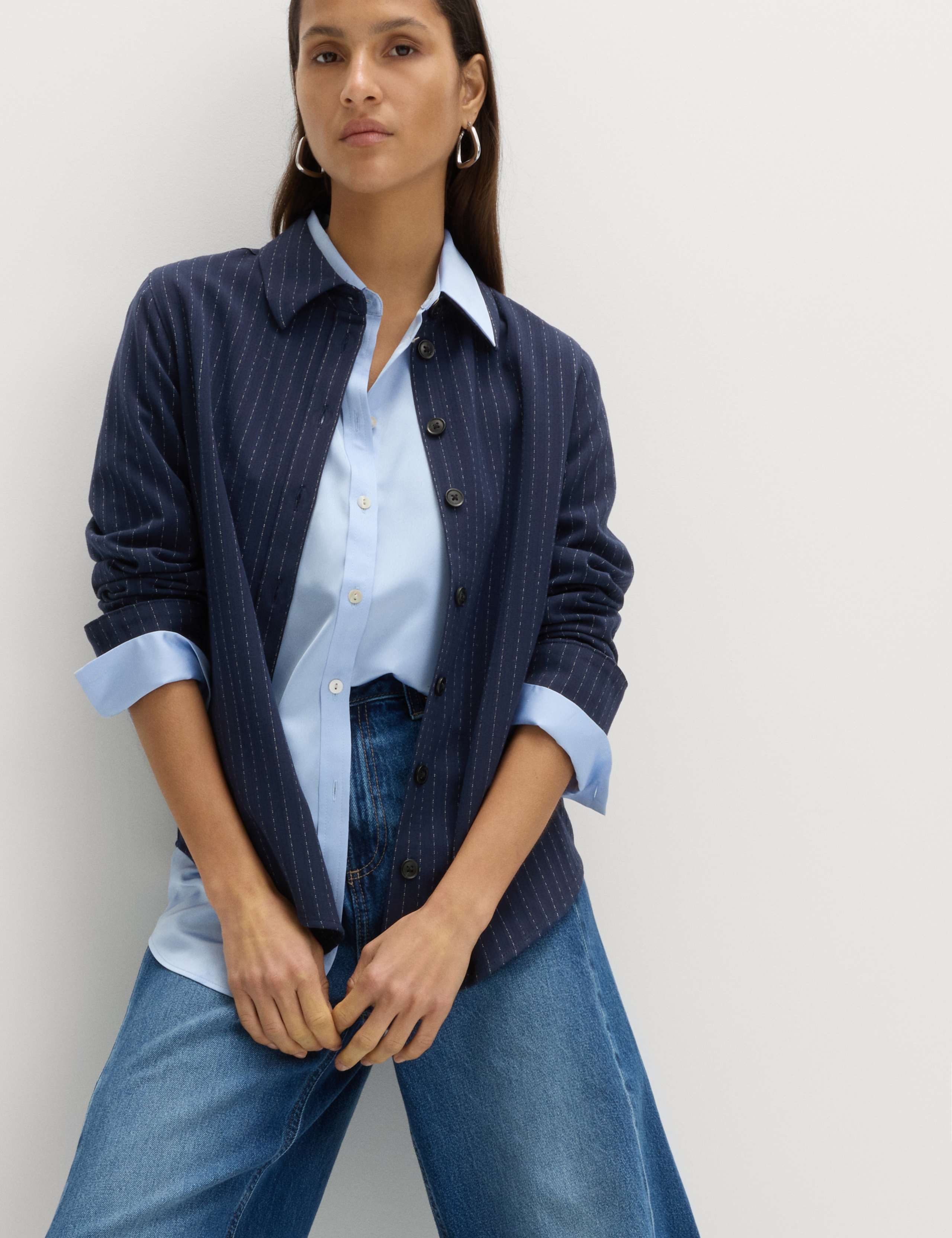 Pinstripe Collared Fitted Shirt 5 of 5