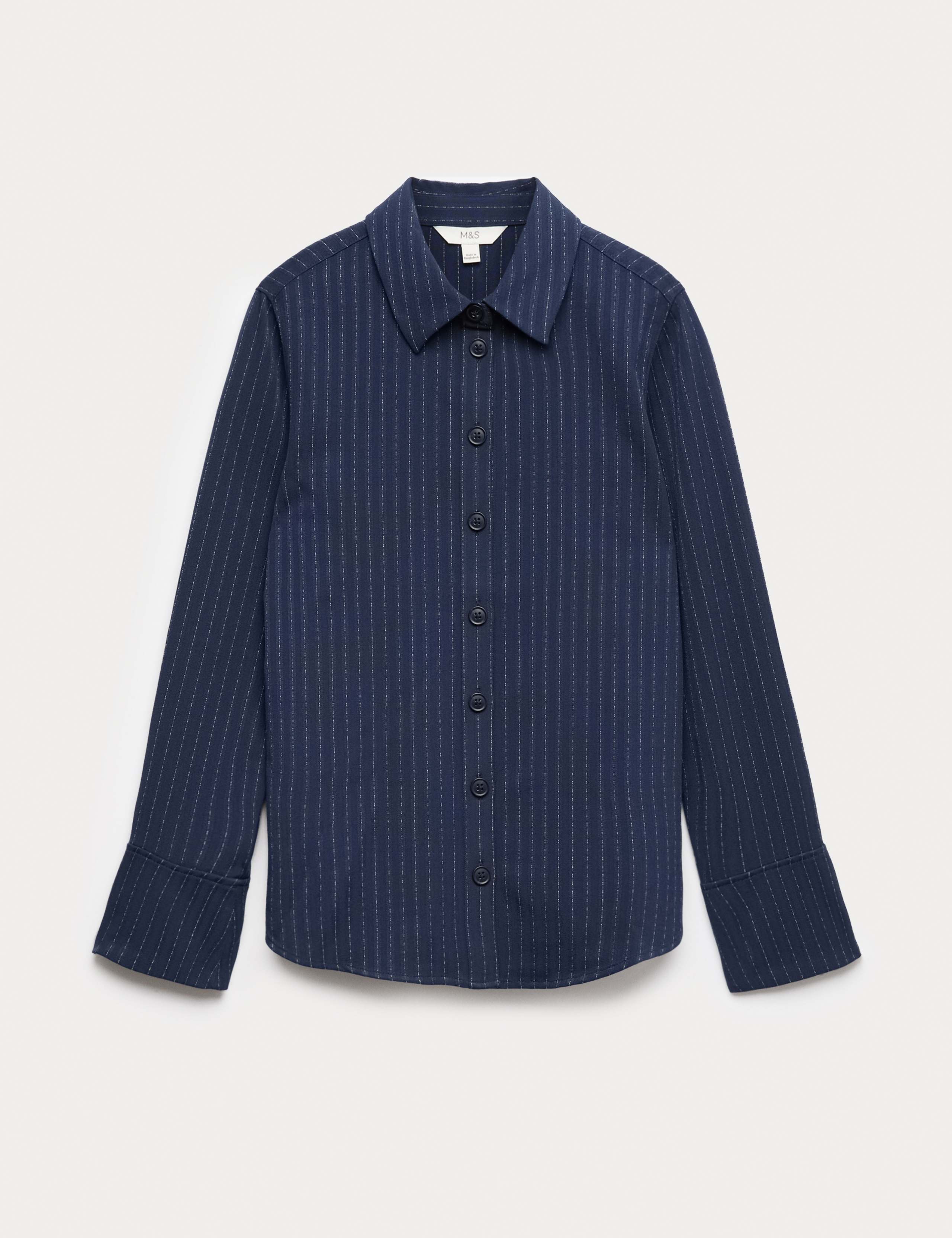 Pinstripe Collared Fitted Shirt 2 of 5