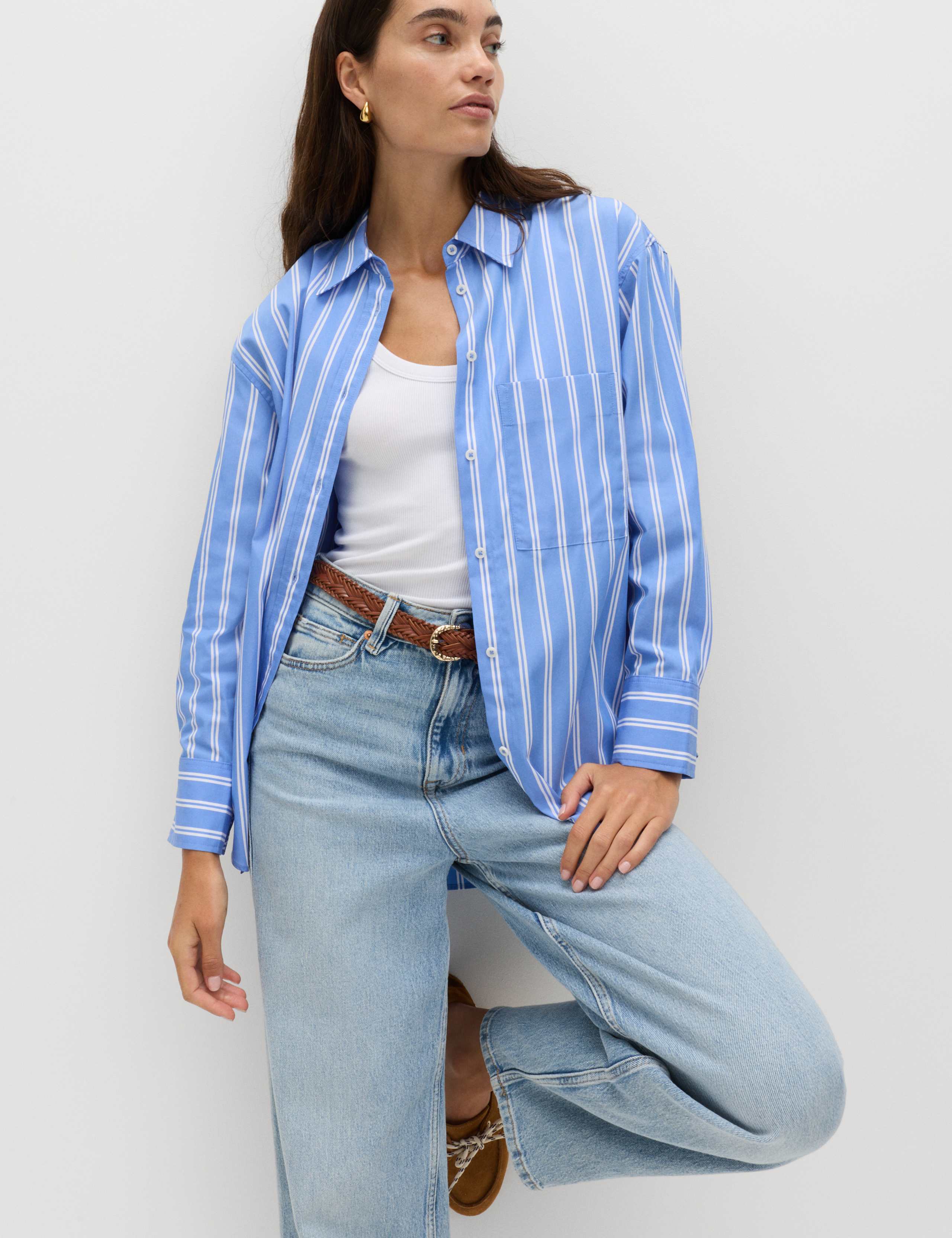 Pure Cotton Striped Girlfriend Shirt 6 of 6