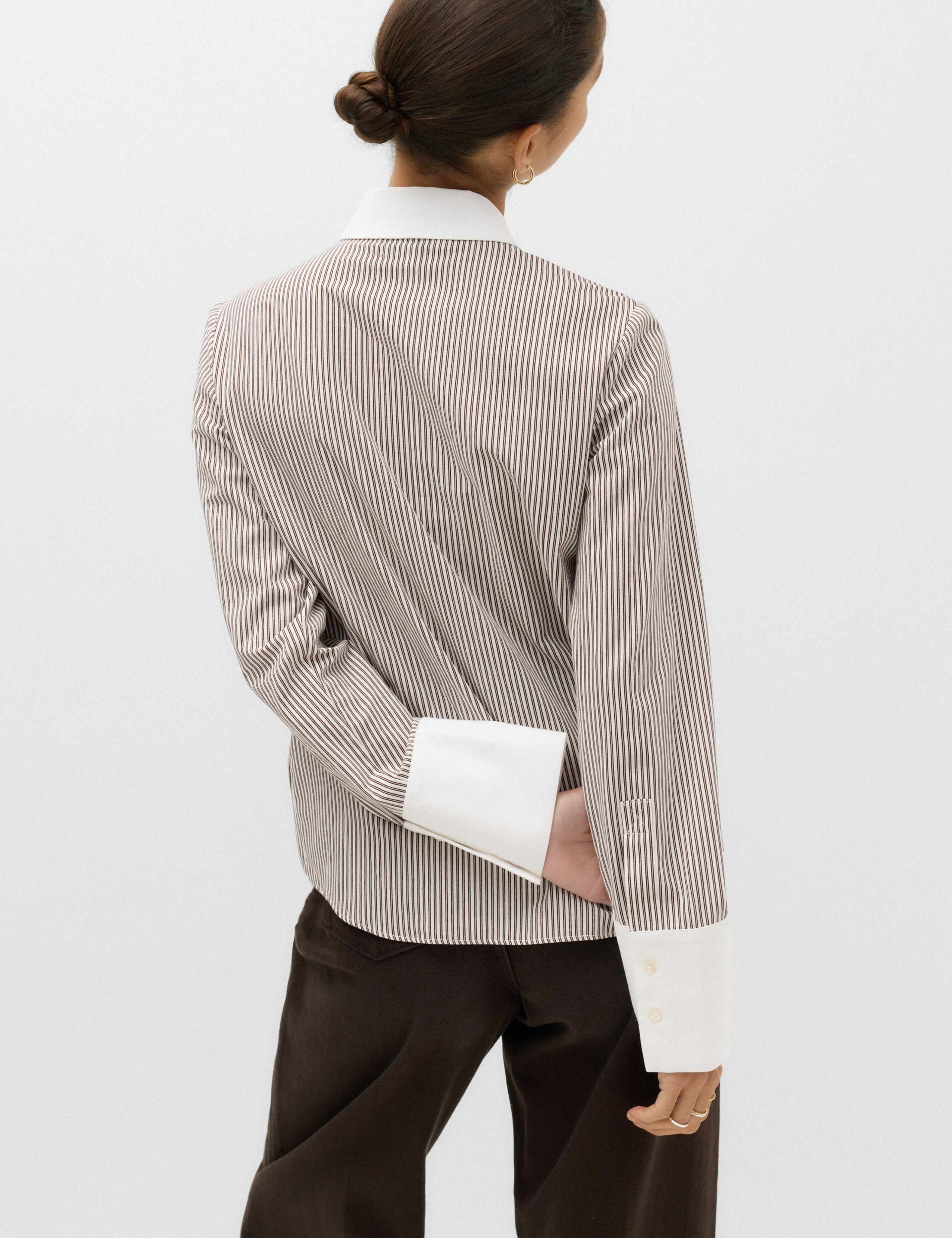 Pure Cotton Striped Tie Detail Shirt 4 of 6