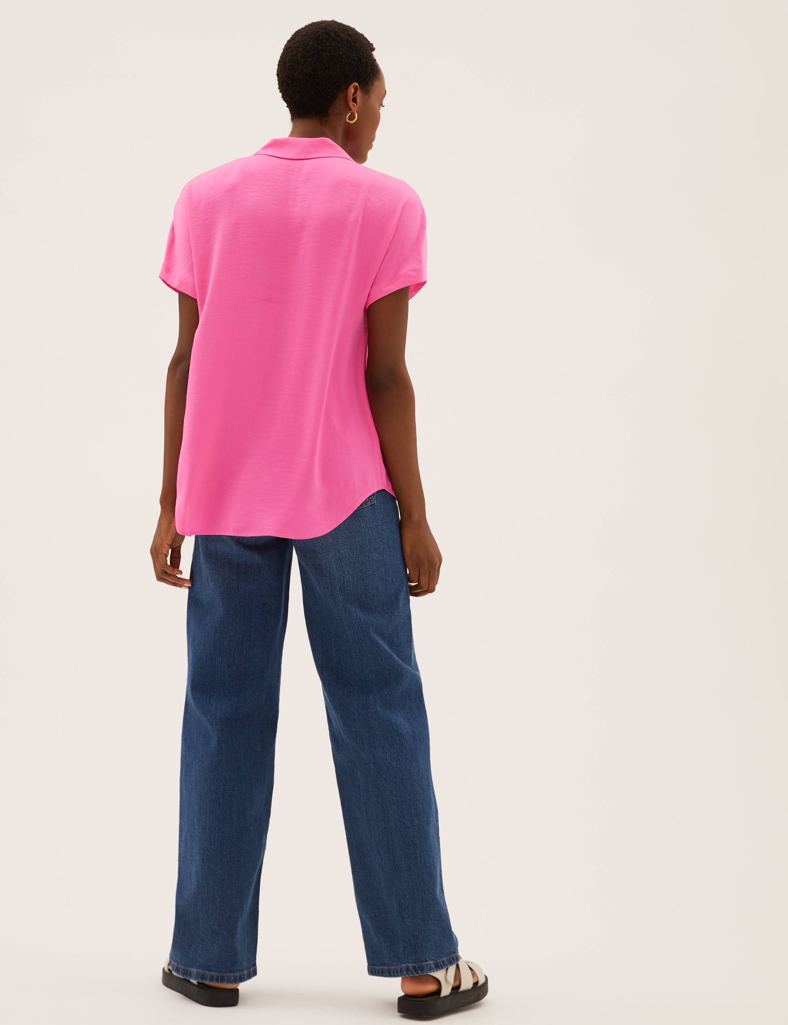 Collared Short Sleeve Popover Blouse 4 of 4