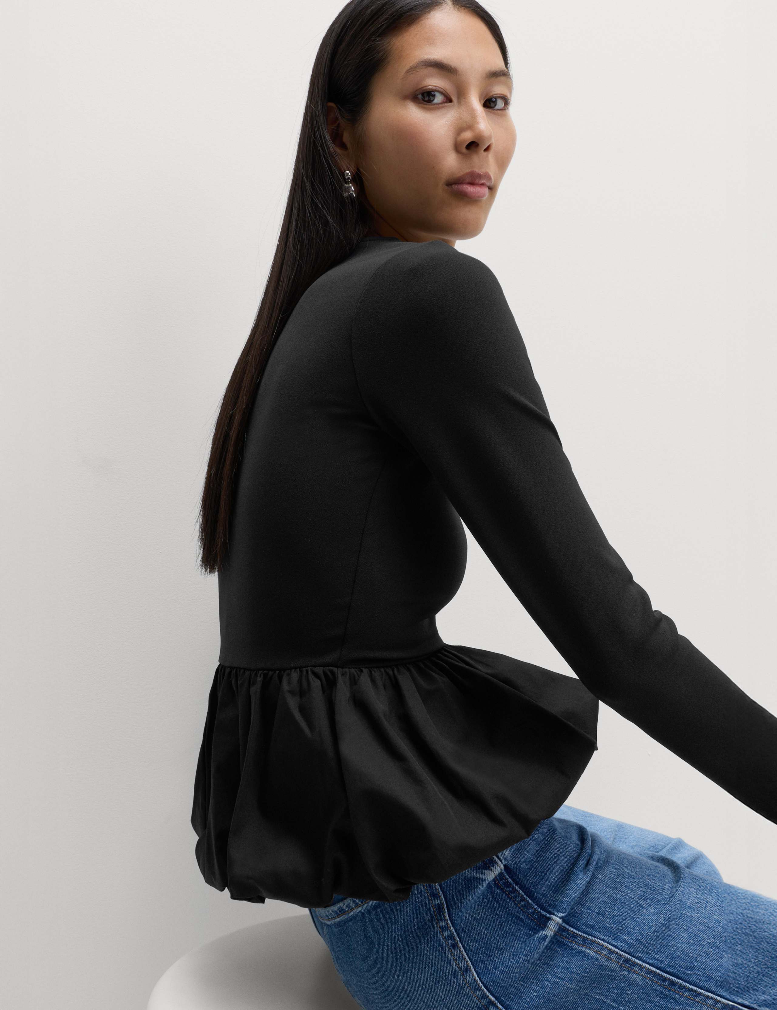 Bubble Hem Peplum Top 3 of 5