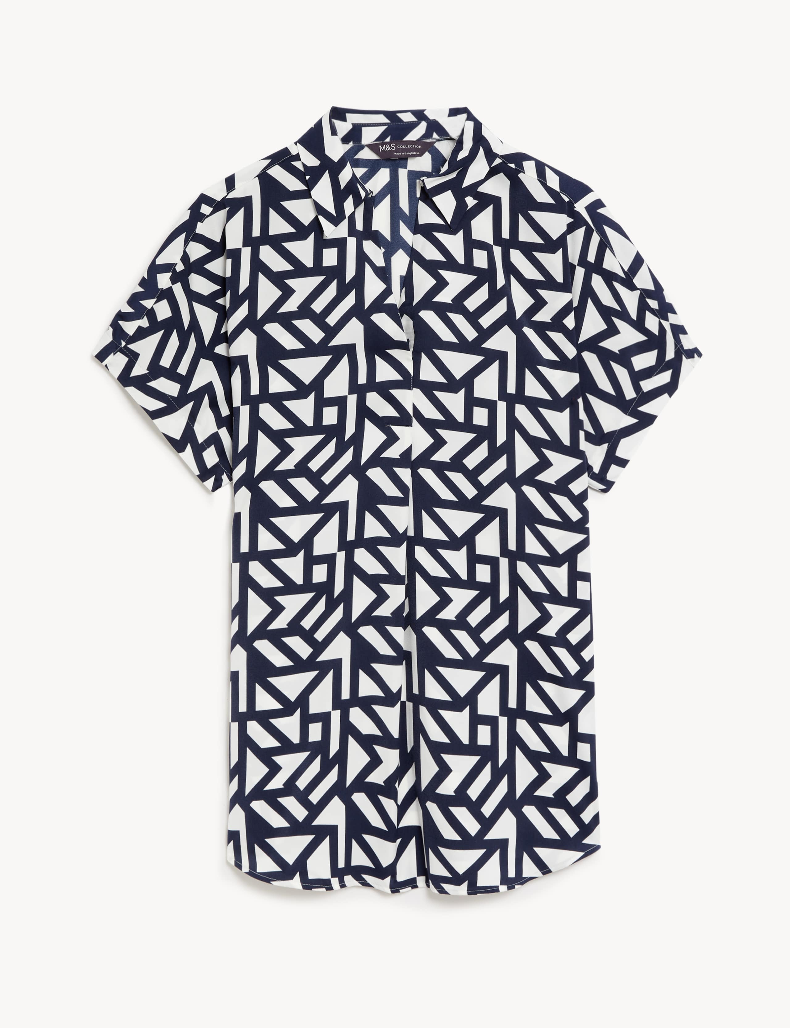 Satin Printed Popover Blouse 2 of 6