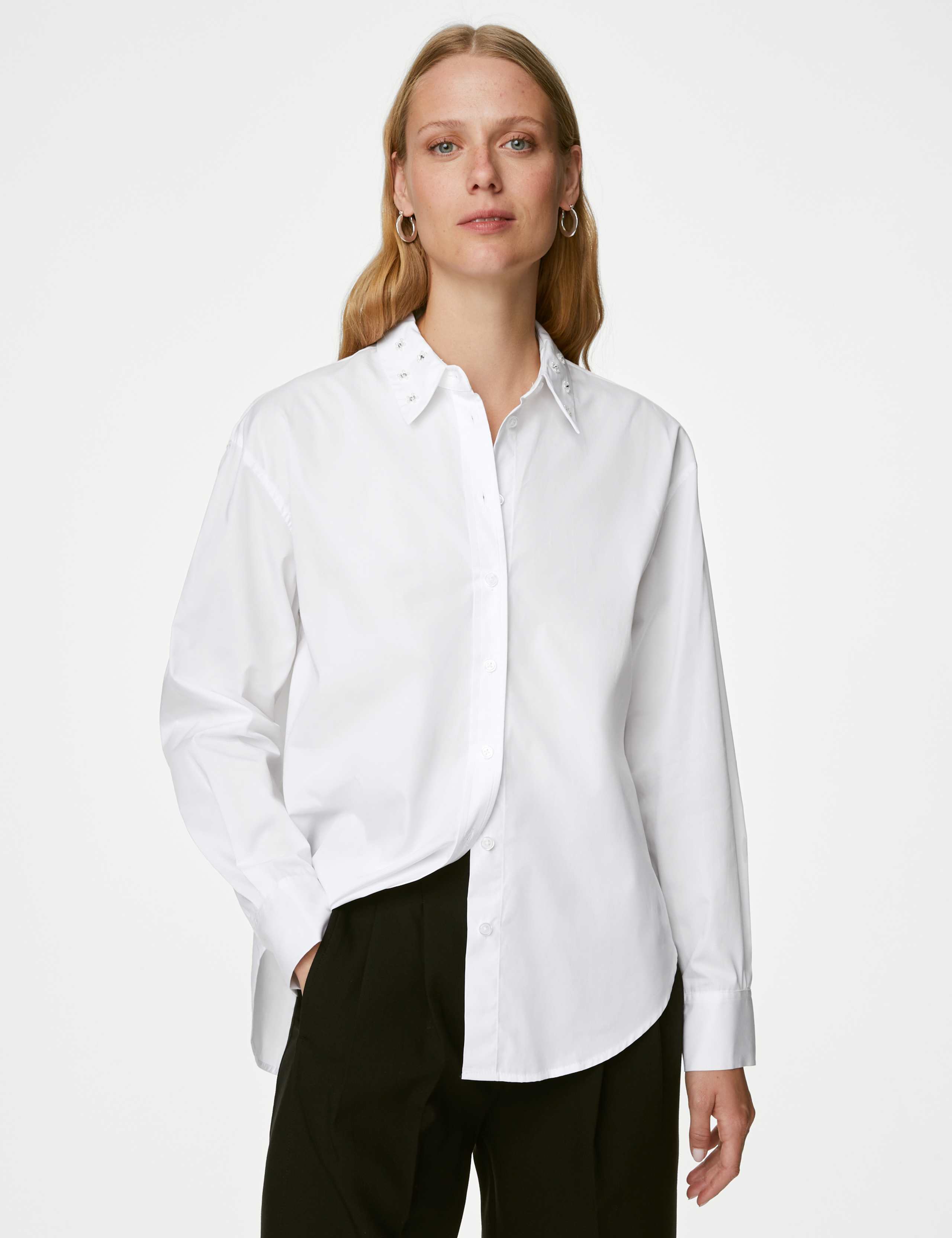 Pure Cotton Embellished Collared Shirt 1 of 5