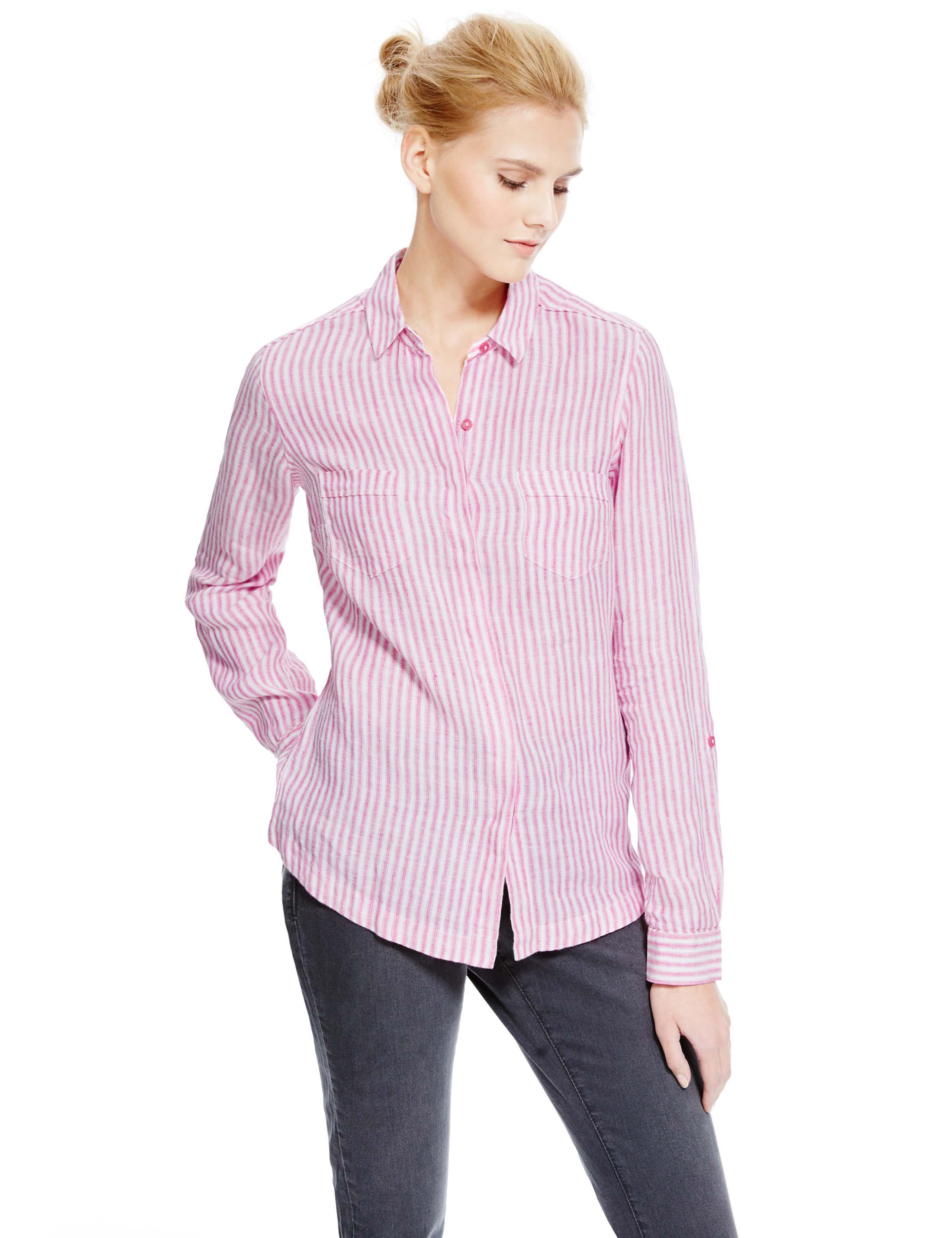 Pure Linen Striped Long Sleeve Shirt 1 of 4