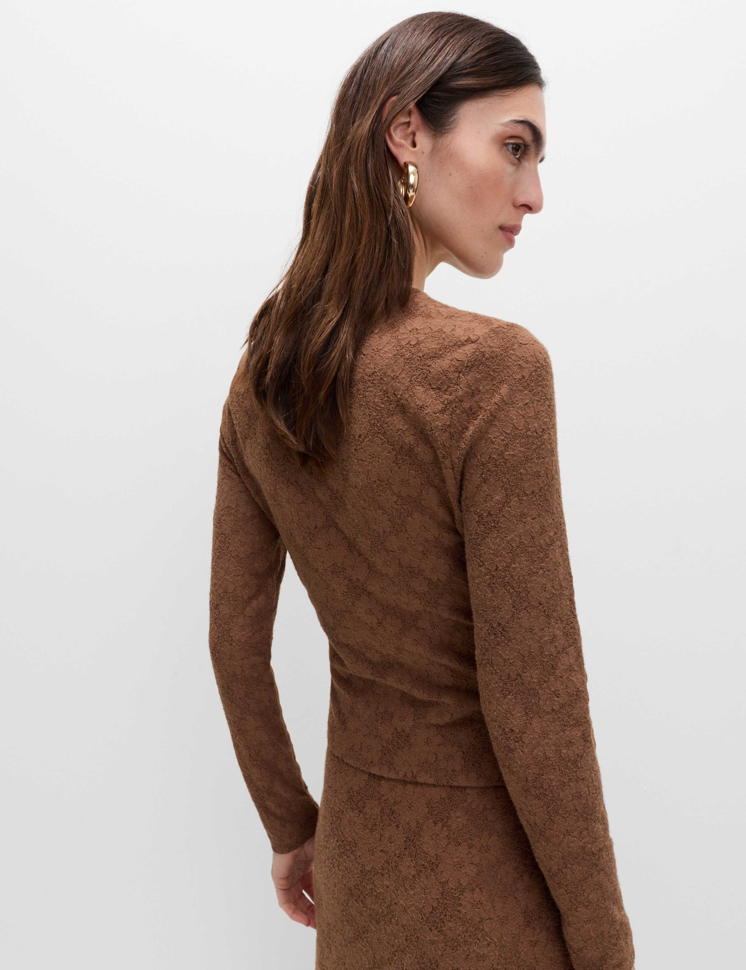 Flower Detail Button Through Cosy Top 5 of 5